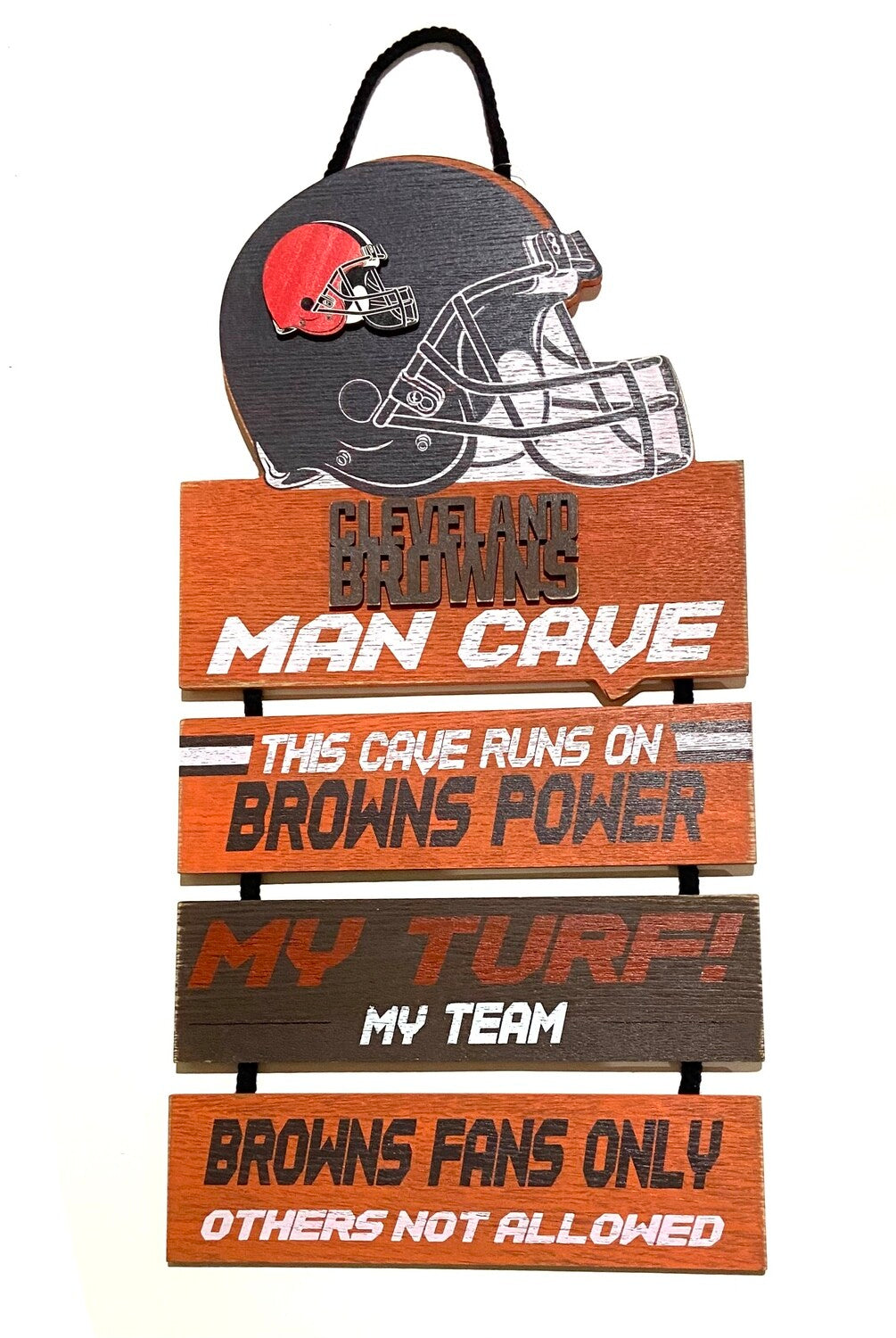 Cleveland Browns Wooden Helmet Man Cave Dangle Sign - Sports Collectibles, Sports Memorabilia, Sports Fan Shop, Sports Gifts