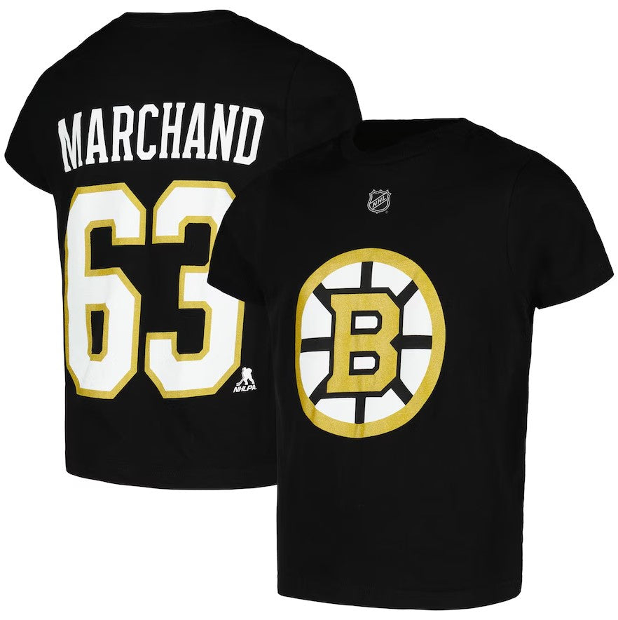 Brad Marchand Boston Bruins Youth Name & Number T-Shirt - Black - Sports Collectibles, Sports Memorabilia, Sports Fan Shop, Sports Gifts