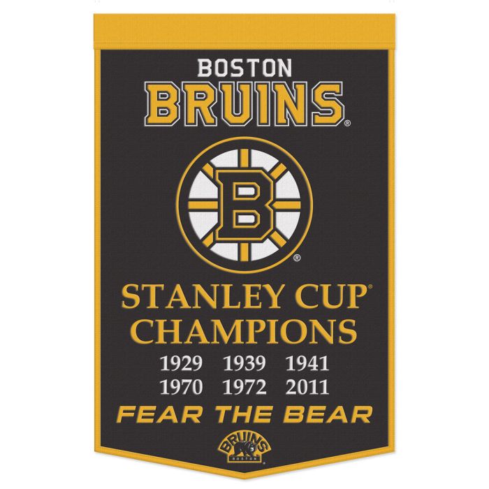 Boston Bruins 24" x 38" Primary Wool Banner - Sports Collectibles, Sports Memorabilia, Sports Fan Shop, Sports Gifts