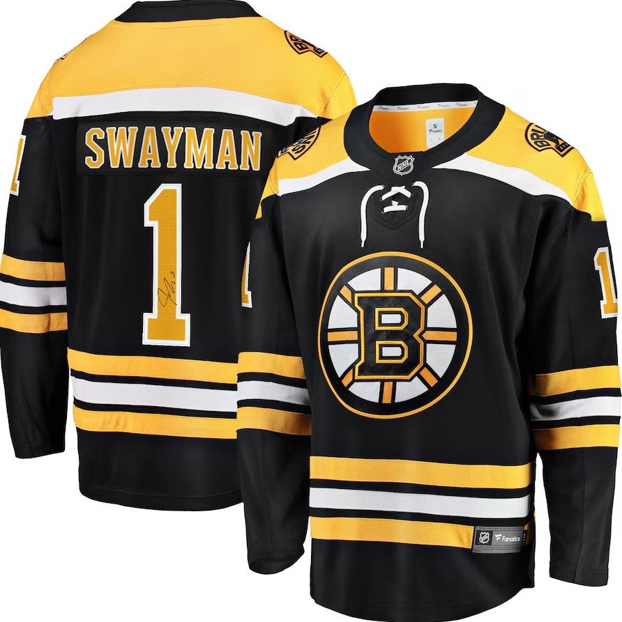 Jeremy Swayman Autographed Boston Bruins Home Breakaway Replica Jersey - Sports Gifts, Sports Memorabilia, Sports Collectibles, Fan Shop