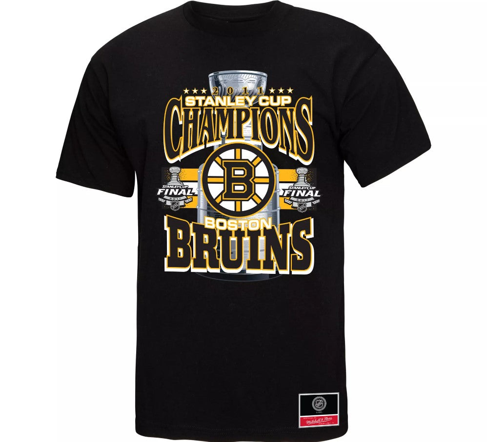 Boston Bruins Mitchell & Ness 2011 Cup Chase Black Throwback T-Shirt - Sports Collectibles, Sports Memorabilia, Sports Fan Shop, Sports Gifts