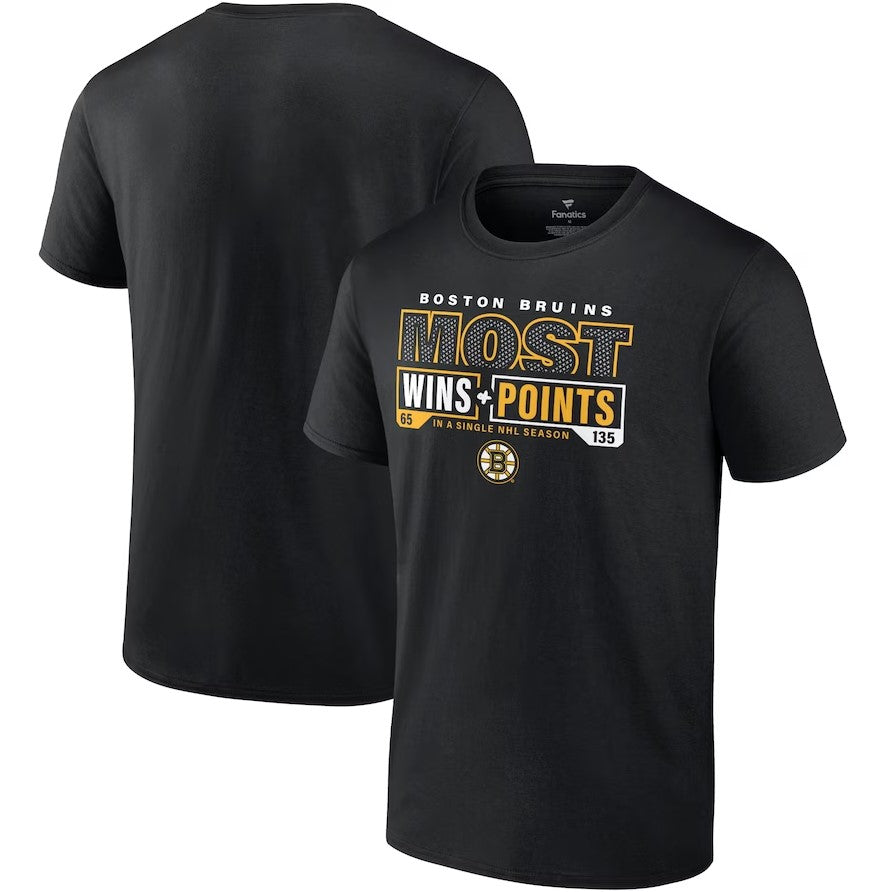 Boston Bruins Most Ever NHL Wins & Points T-Shirt - Black - Sports Collectibles, Sports Memorabilia, Sports Fan Shop, Sports Gifts