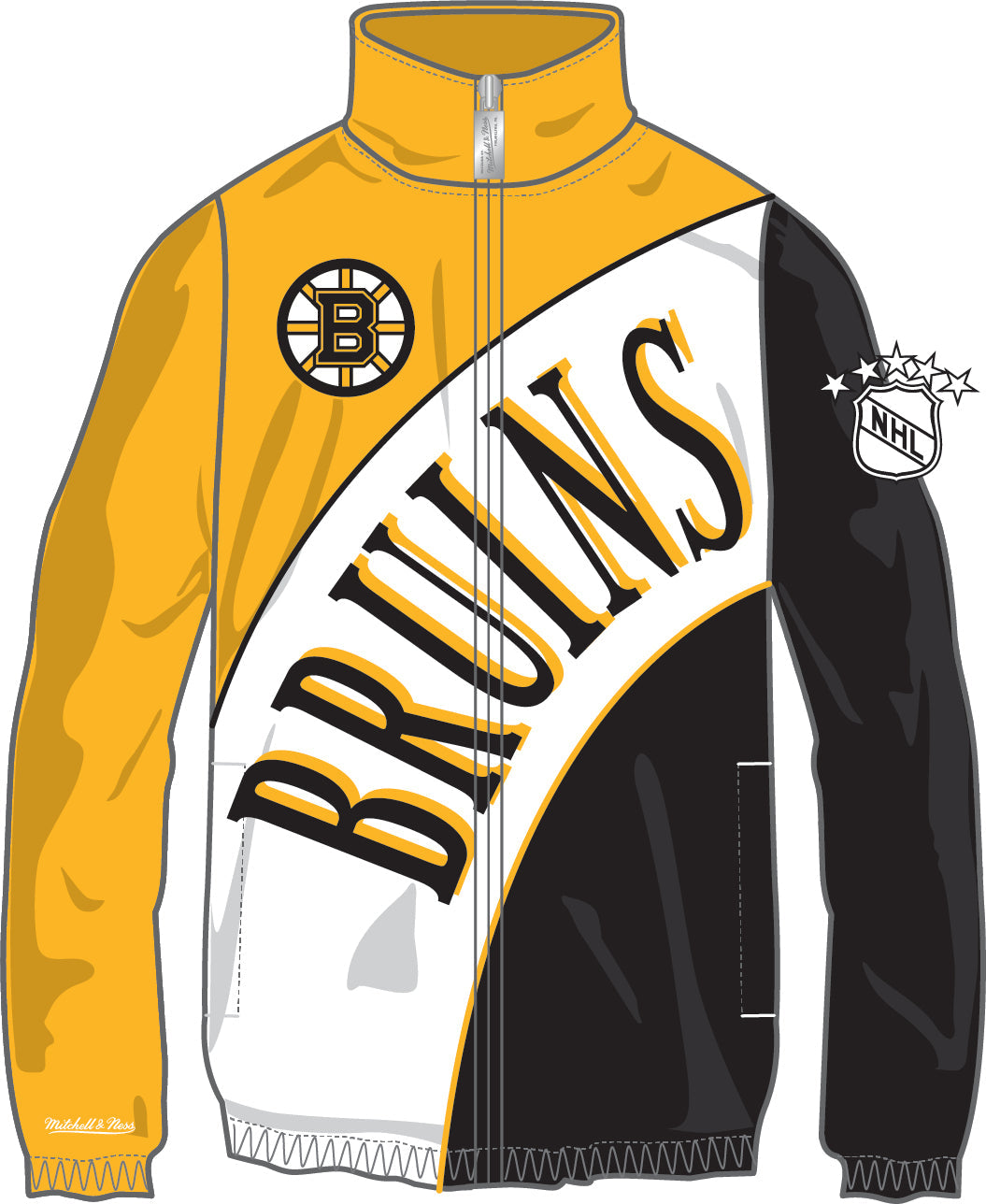 Boston Bruins Mitchell & Ness Arched Retro Lined Windbreaker - Sports Collectibles, Sports Memorabilia, Sports Fan Shop, Sports Gifts