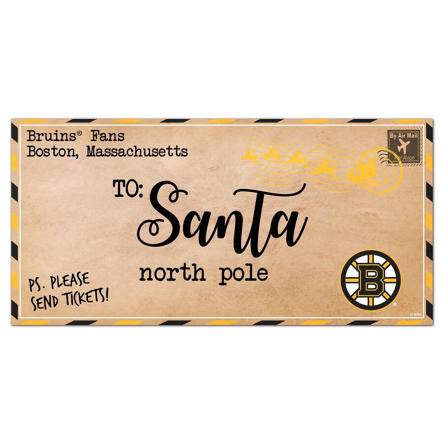 Boston Bruins 6'' x 12'' Letter to Santa Sign - Sports Collectibles, Sports Memorabilia, Sports Fan Shop, Sports Gifts