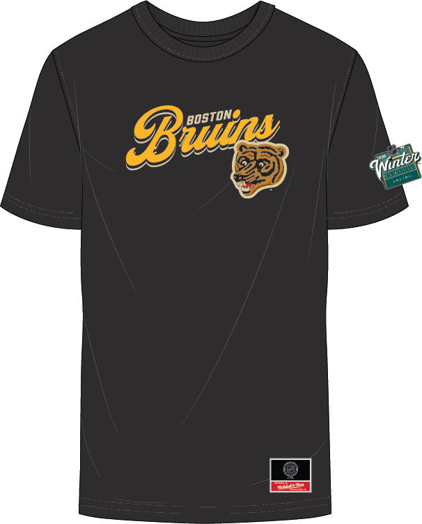 Boston Bruins Mitchell & Ness Wordmark Lockup 2023 Winter Classic T-Shirt - Sports Collectibles, Sports Memorabilia, Sports Fan Shop, Sports Gifts