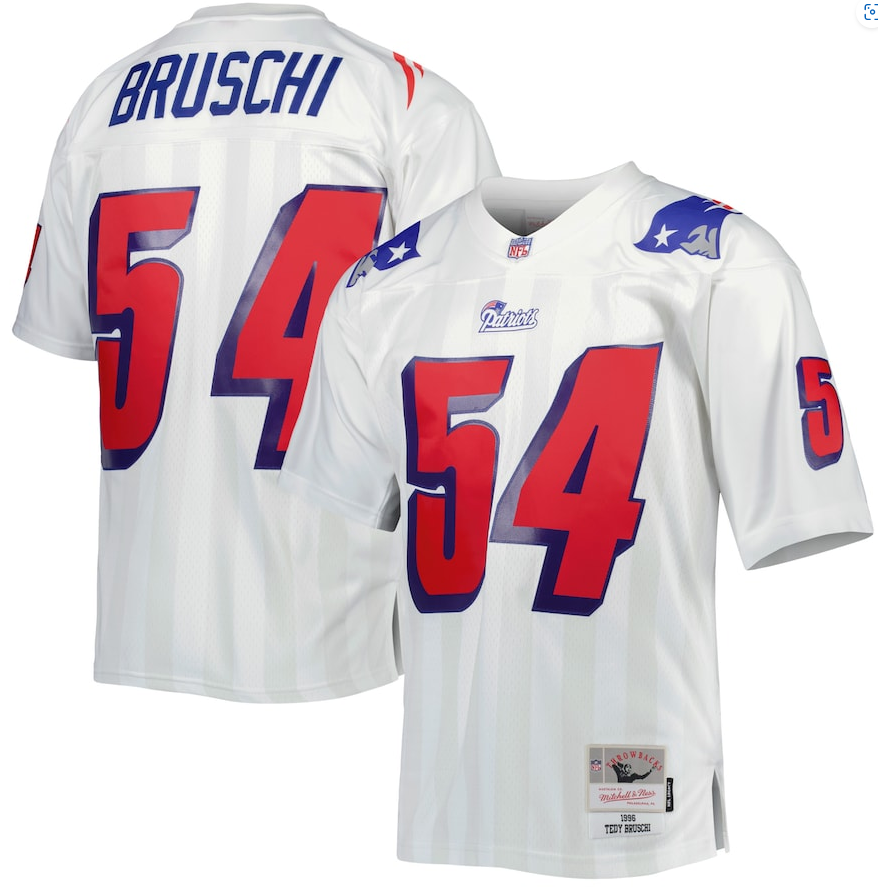 Tedy Bruschi New England Patriots Mitchell & Ness 1996 Legacy Jersey - Sports Collectibles, Sports Memorabilia, Sports Fan Shop, Sports Gifts