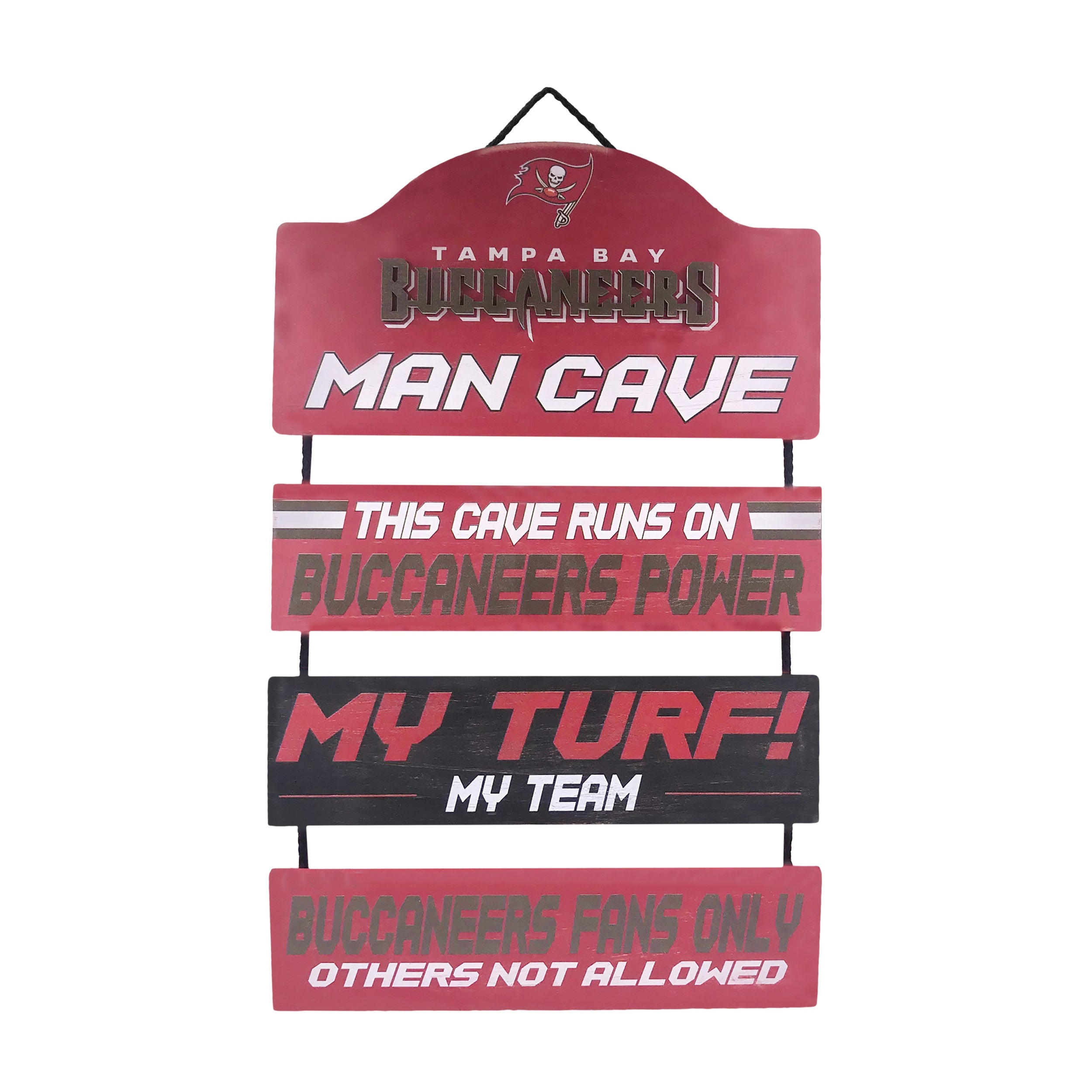 Tampa Bay Buccaneers Wooden Man Cave Dangle Sign - Sports Collectibles, Sports Memorabilia, Sports Fan Shop, Sports Gifts