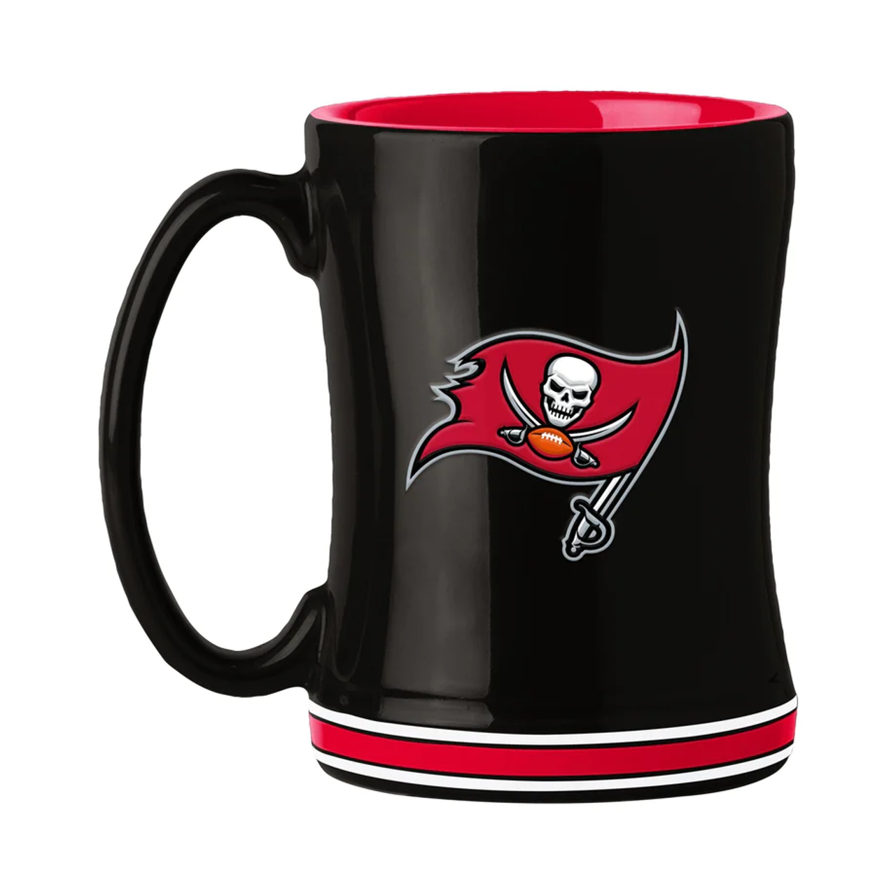 Tampa Bay Buccaneers Coffee Mug 14oz Sculpted Relief Team Color - Sports Collectibles, Sports Memorabilia, Sports Fan Shop, Sports Gifts