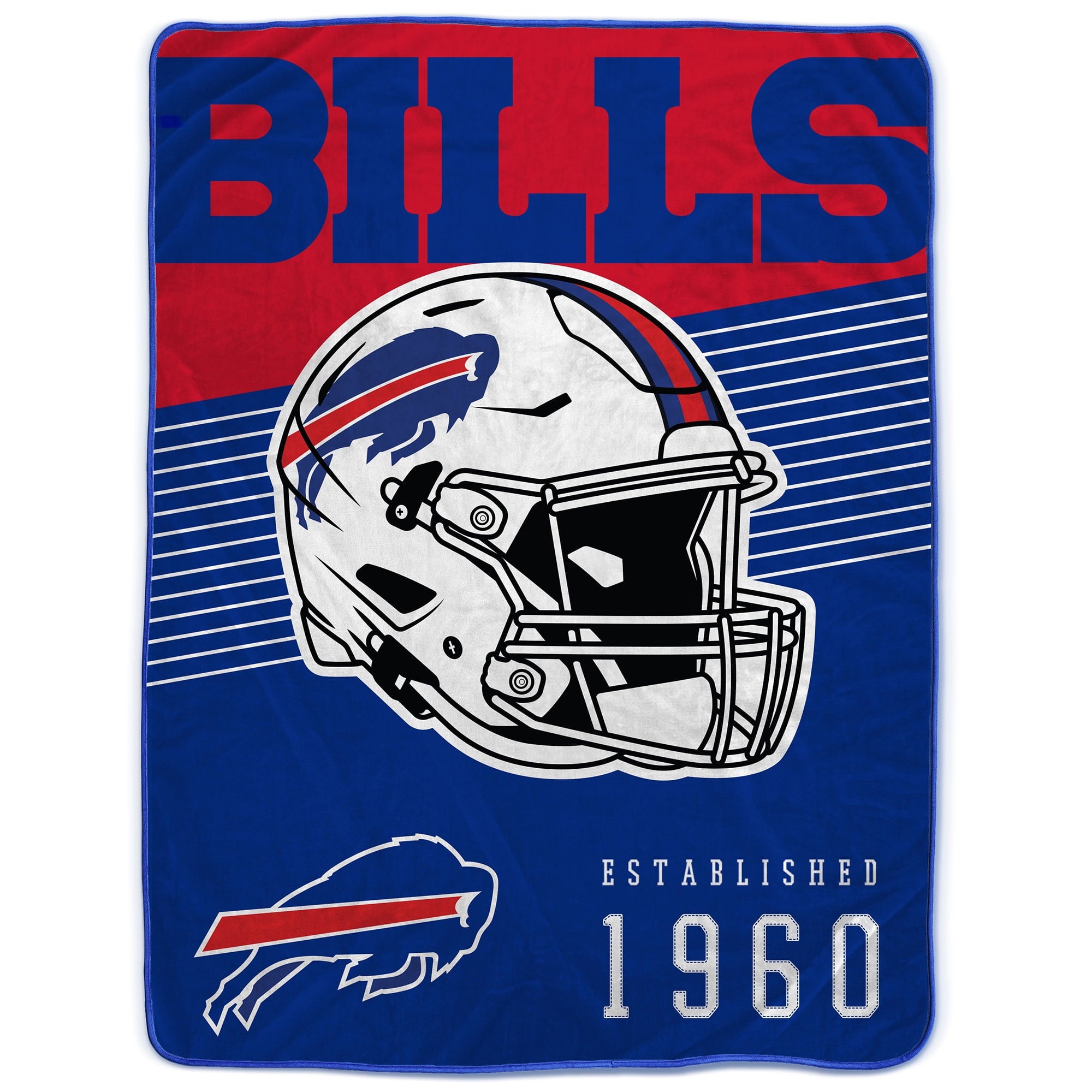Buffalo Bills 60" x 80" Helmet Stripes Royal Plush Blanket - Sports Collectibles, Sports Memorabilia, Sports Fan Shop, Sports Gifts