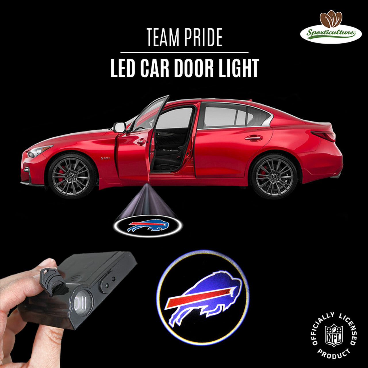 Buffalo Bills Car Door Light LED - Sports Collectibles, Sports Memorabilia, Sports Fan Shop, Sports Gifts