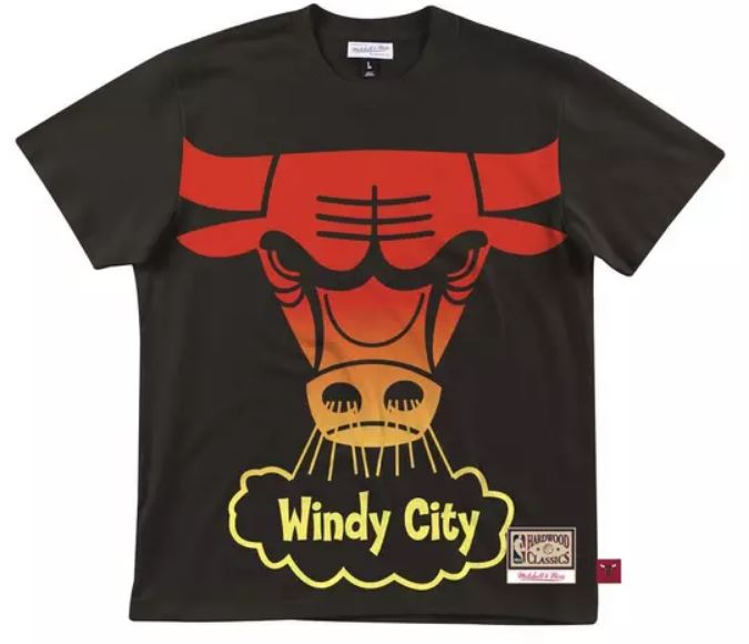 Chicago Bulls Mitchell & Ness Black Flames T-Shirt - Sports Collectibles, Sports Memorabilia, Sports Fan Shop, Sports Gifts