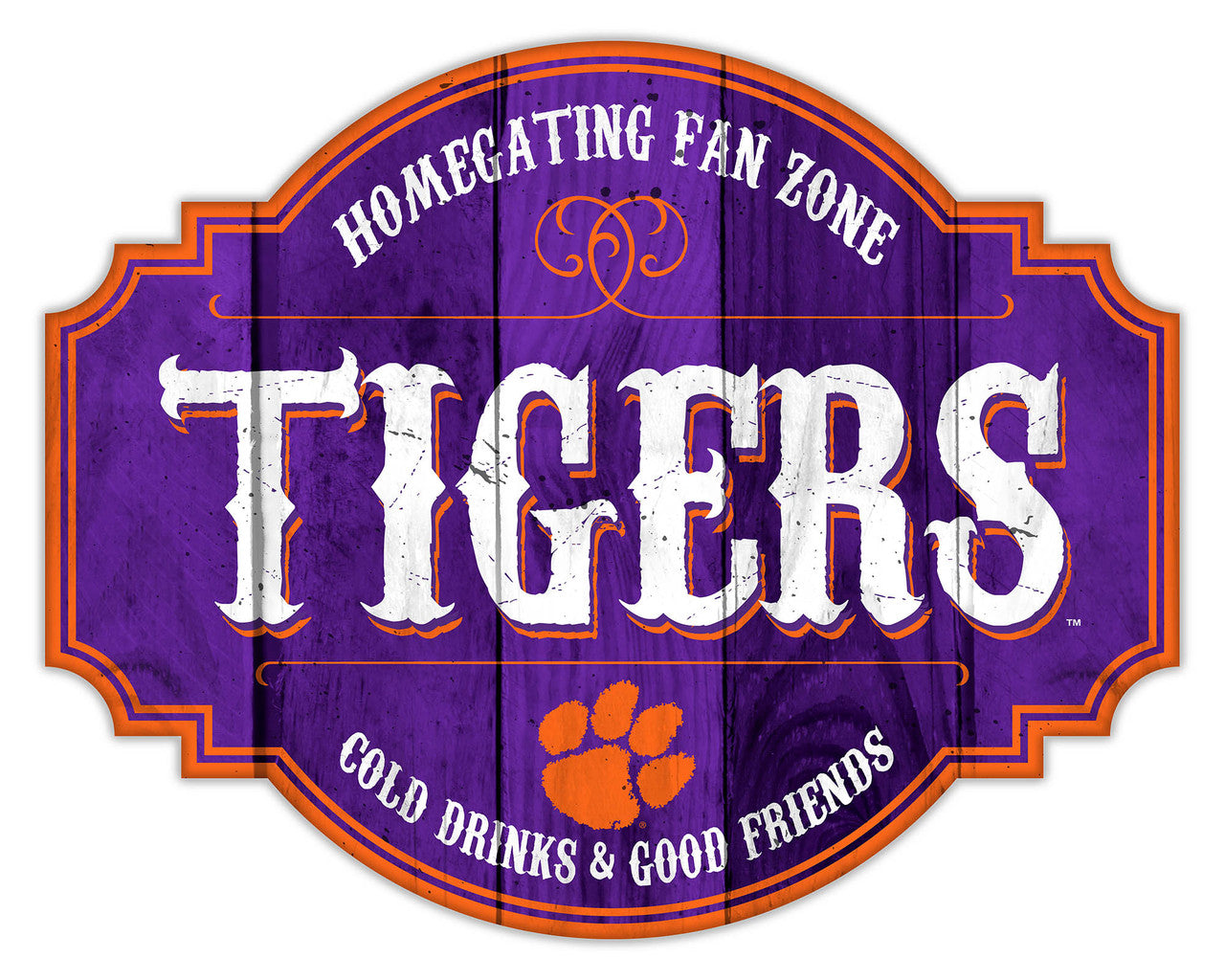 Clemson Tigers Sign Wood 12 Inch Homegating Tavern - Sports Collectibles, Sports Memorabilia, Sports Fan Shop, Sports Gifts