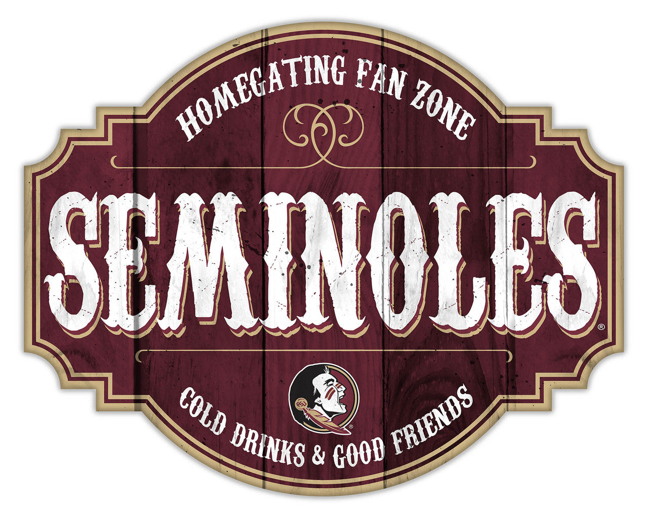 Florida State Seminoles Sign Wood 12 Inch Homegating Tavern - Sports Collectibles, Sports Memorabilia, Sports Fan Shop, Sports Gifts