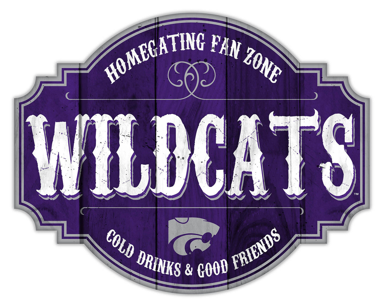Kansas State Wildcats Sign Wood 12 Inch Homegating Tavern - Sports Collectibles, Sports Memorabilia, Sports Fan Shop, Sports Gifts