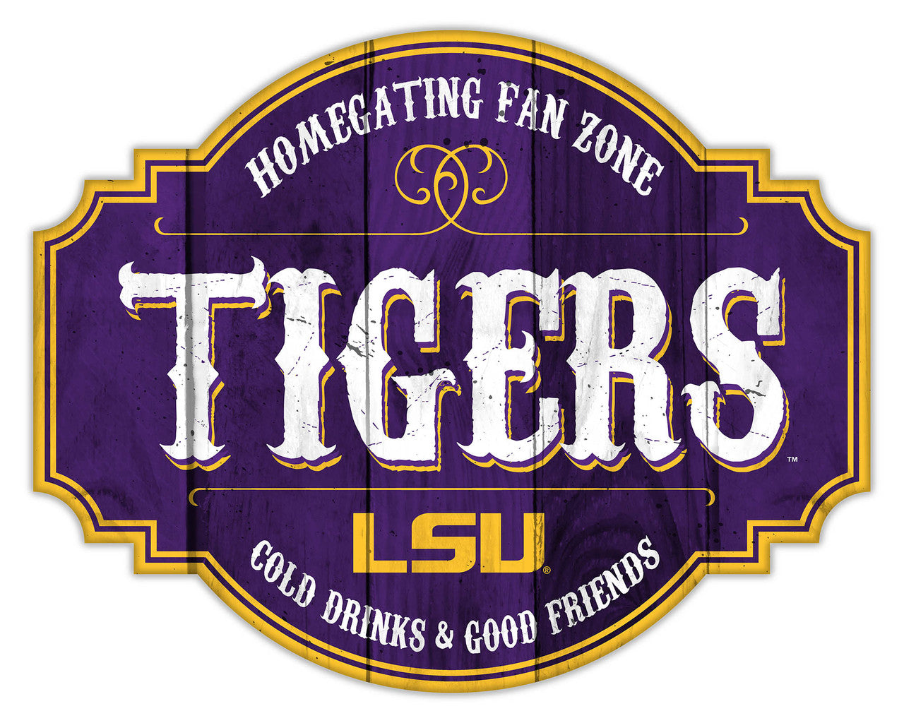 LSU Tigers Sign Wood 12 Inch Homegating Tavern - Sports Collectibles, Sports Memorabilia, Sports Fan Shop, Sports Gifts