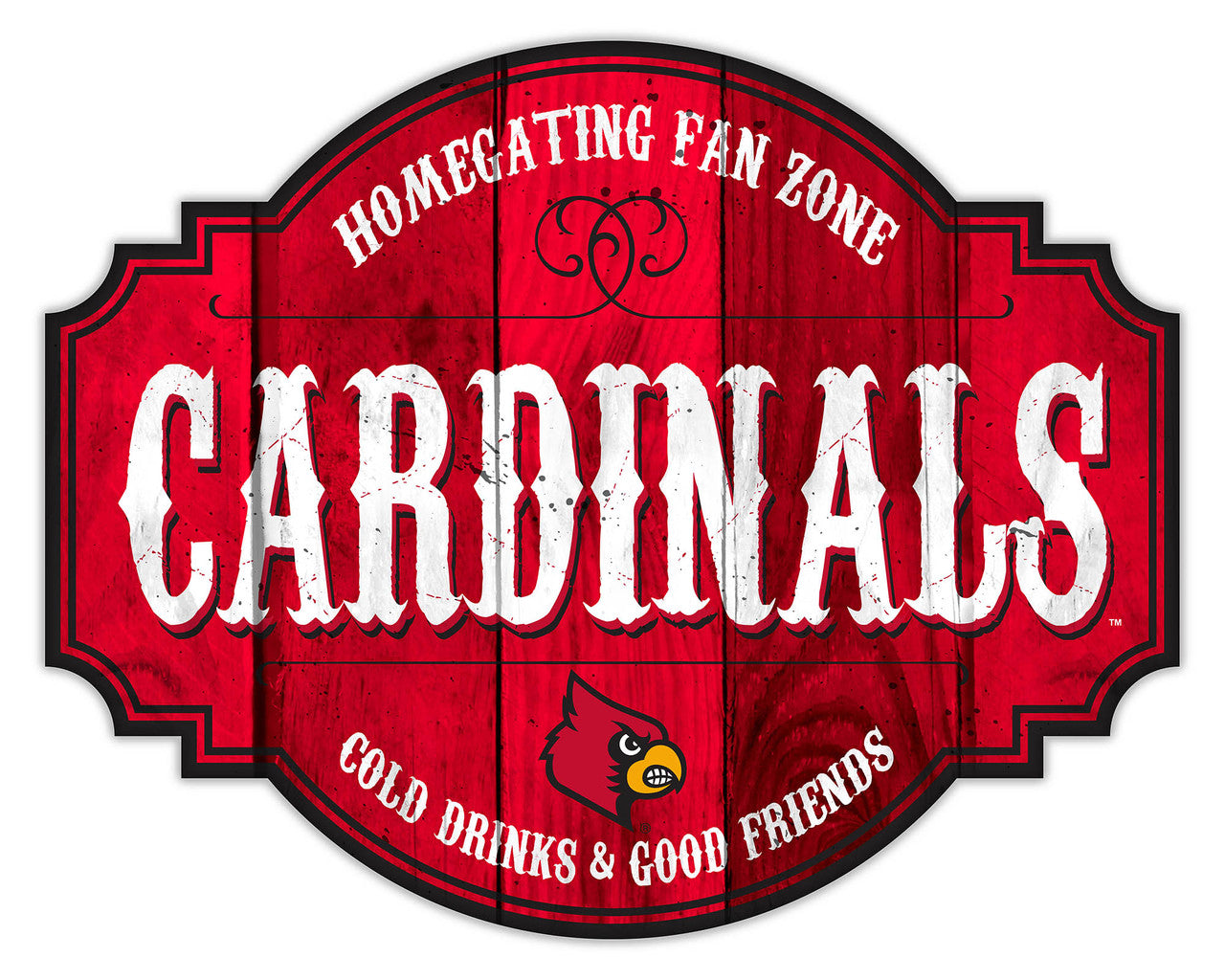 Louisville Cardinals Sign Wood 12 Inch Homegating Tavern - Special Order - Sports Collectibles, Sports Memorabilia, Sports Fan Shop, Sports Gifts