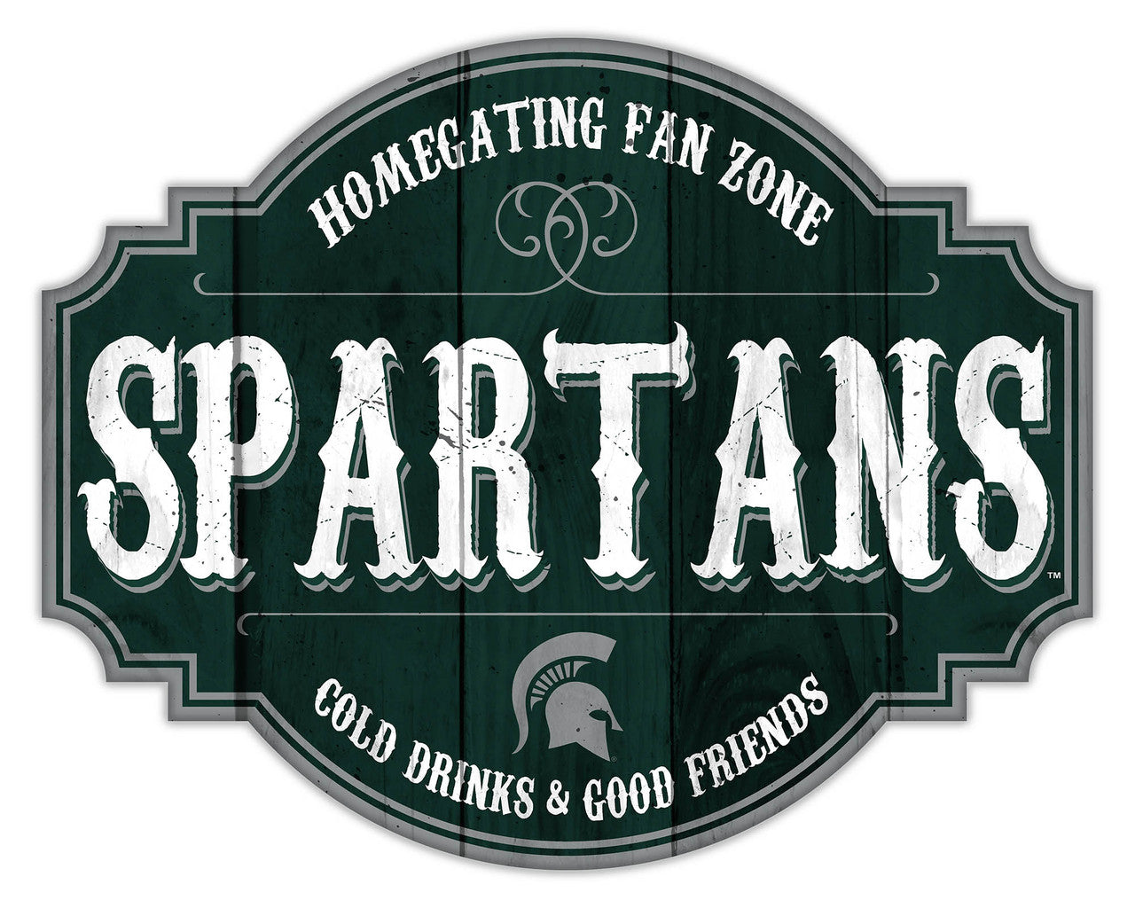 Michigan State Spartans Sign Wood 12 Inch Homegating Tavern - Sports Collectibles, Sports Memorabilia, Sports Fan Shop, Sports Gifts