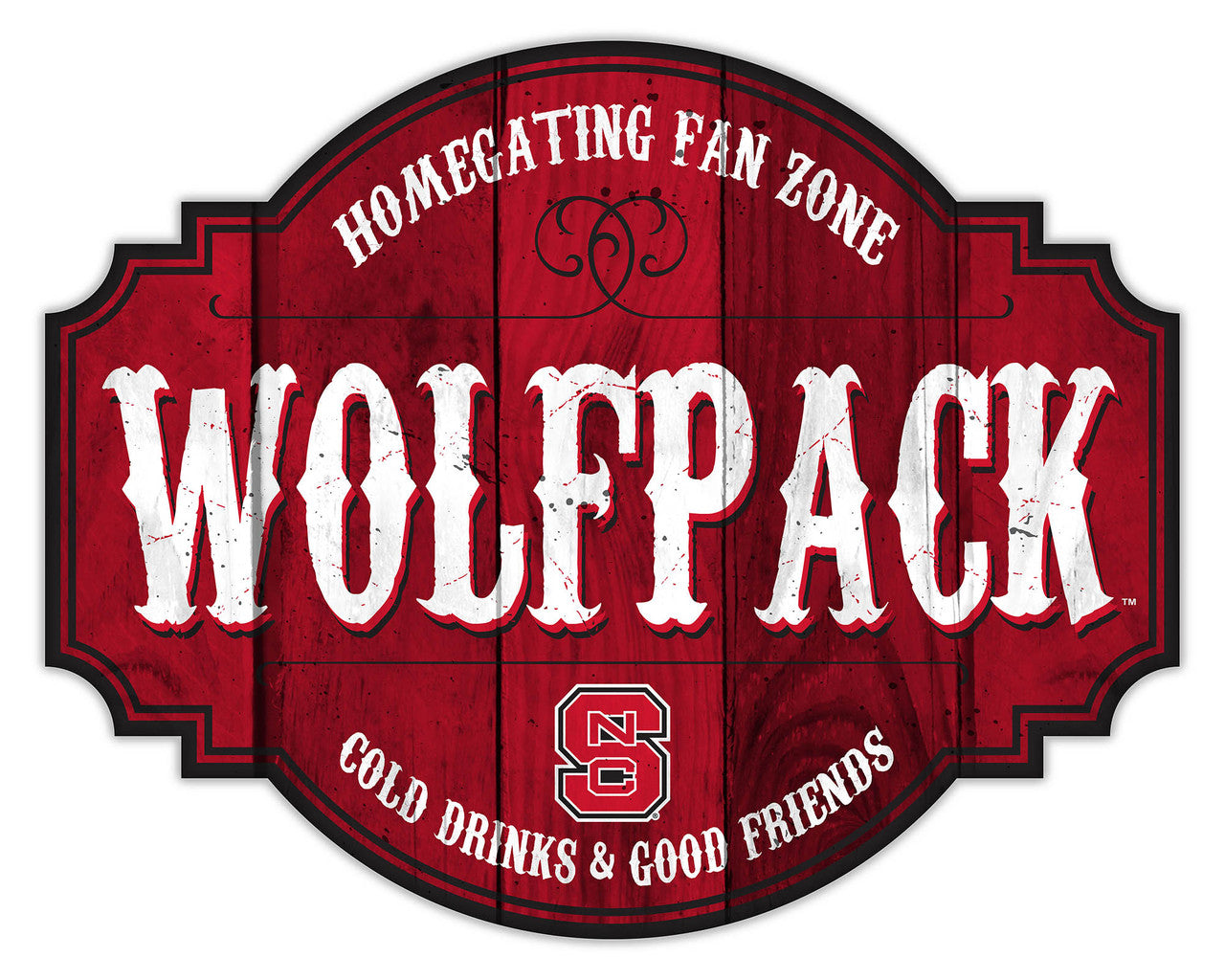 North Carolina State Wolfpack Sign Wood 12 Inch Homegating Tavern - Sports Collectibles, Sports Memorabilia, Sports Fan Shop, Sports Gifts