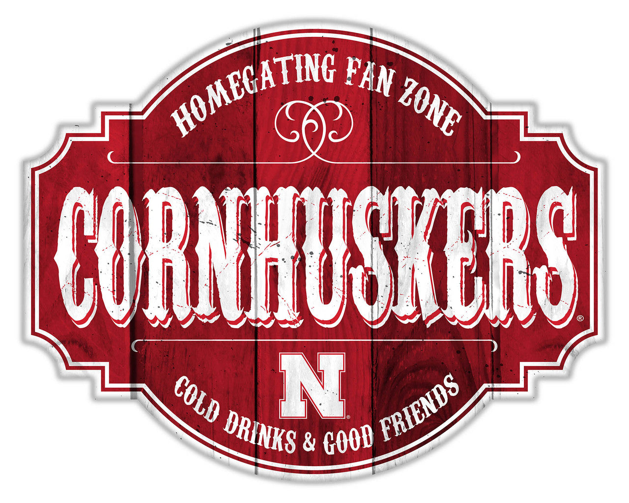 Nebraska Cornhuskers Sign Wood 12 Inch Homegating Tavern - Sports Collectibles, Sports Memorabilia, Sports Fan Shop, Sports Gifts