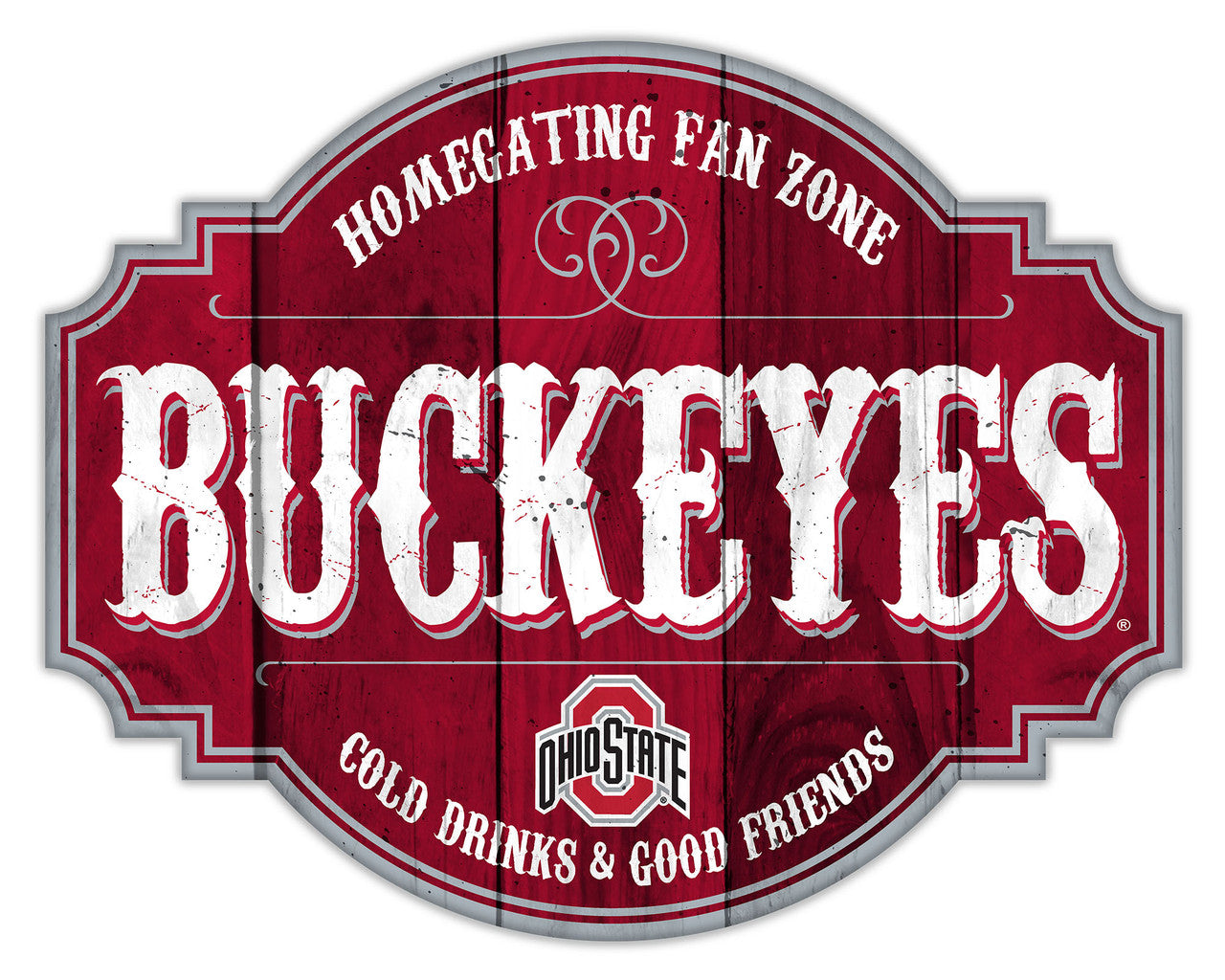 Ohio State Buckeyes Sign Wood 12 Inch Homegating Tavern - Sports Collectibles, Sports Memorabilia, Sports Fan Shop, Sports Gifts