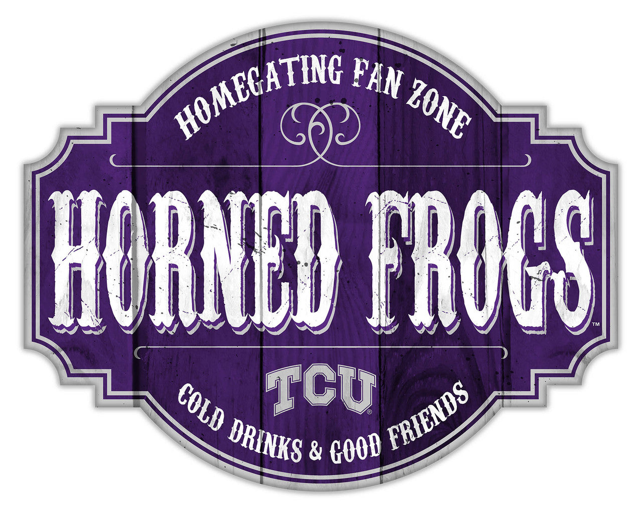 TCU Horned Frogs Sign Wood 12 Inch Homegating Tavern - Sports Collectibles, Sports Memorabilia, Sports Fan Shop, Sports Gifts