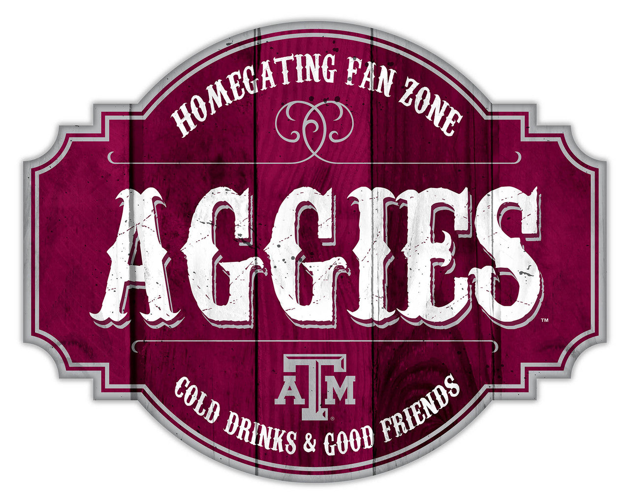 Texas A&M Aggies Sign Wood 12 Inch Homegating Tavern - Sports Collectibles, Sports Memorabilia, Sports Fan Shop, Sports Gifts
