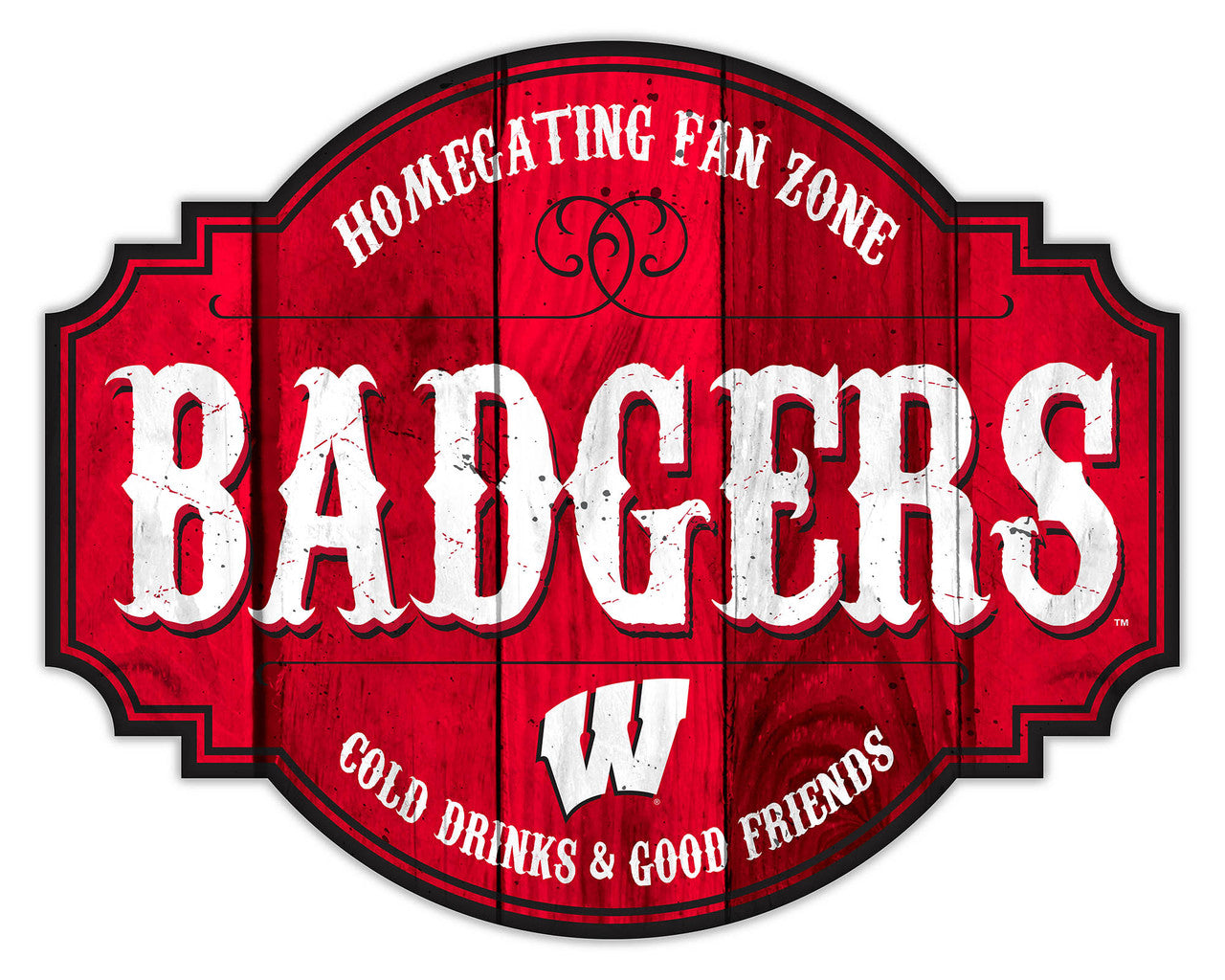 Wisconsin Badgers Sign Wood 12 Inch Homegating Tavern - Sports Collectibles, Sports Memorabilia, Sports Fan Shop, Sports Gifts