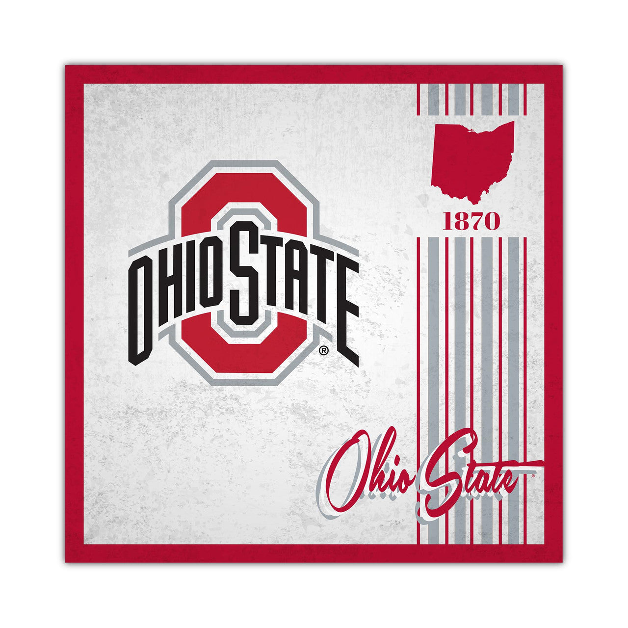 Ohio State Buckeyes Sign Wood 10x10 Album Design - Sports Collectibles, Sports Memorabilia, Sports Fan Shop, Sports Gifts