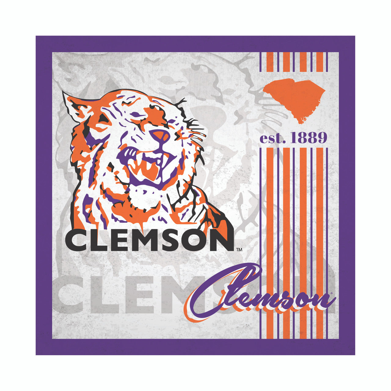 Clemson Tigers Sign Wood 10x10 Album Design - Sports Collectibles, Sports Memorabilia, Sports Fan Shop, Sports Gifts