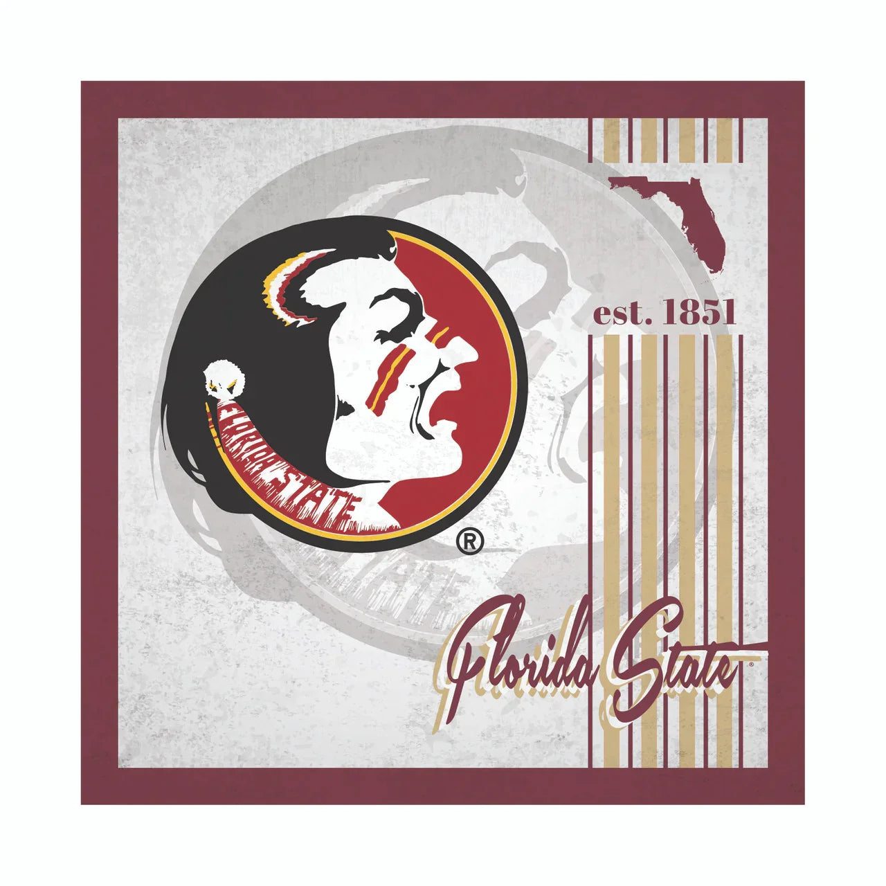 Florida State Seminoles Sign Wood 10x10 Album Design - Sports Collectibles, Sports Memorabilia, Sports Fan Shop, Sports Gifts