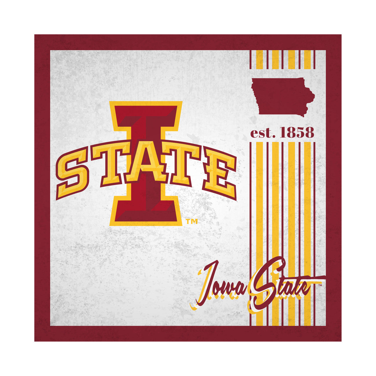 Iowa State Cyclones Sign Wood 10x10 Album Design - Sports Collectibles, Sports Memorabilia, Sports Fan Shop, Sports Gifts