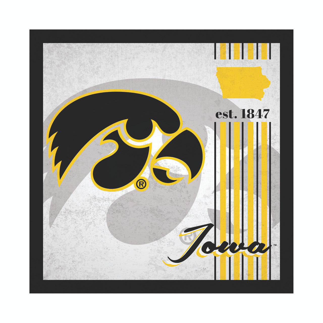 Iowa Hawkeyes Sign Wood 10x10 Album Design - Sports Collectibles, Sports Memorabilia, Sports Fan Shop, Sports Gifts