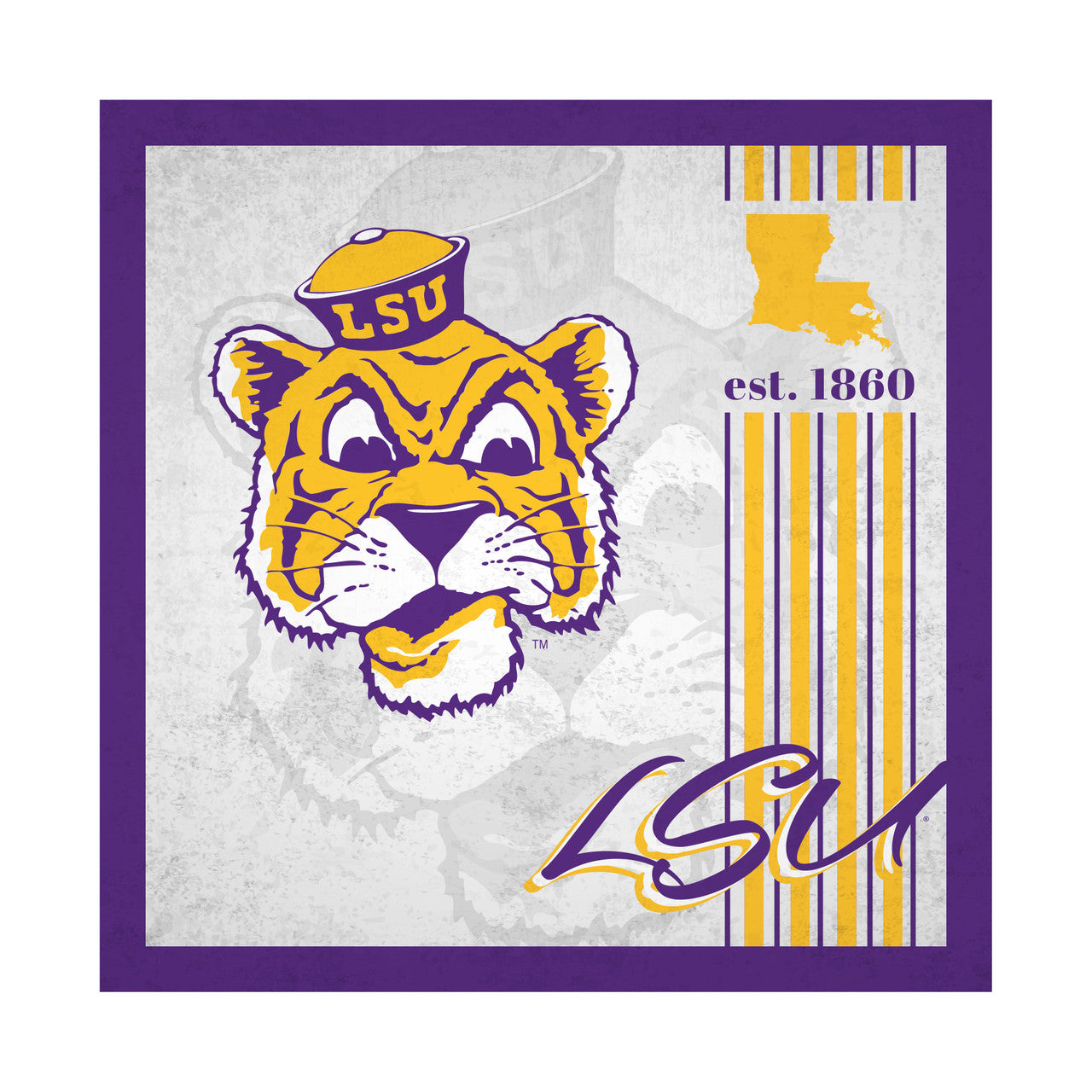 LSU Tigers Sign Wood 10x10 Album Design - Sports Collectibles, Sports Memorabilia, Sports Fan Shop, Sports Gifts