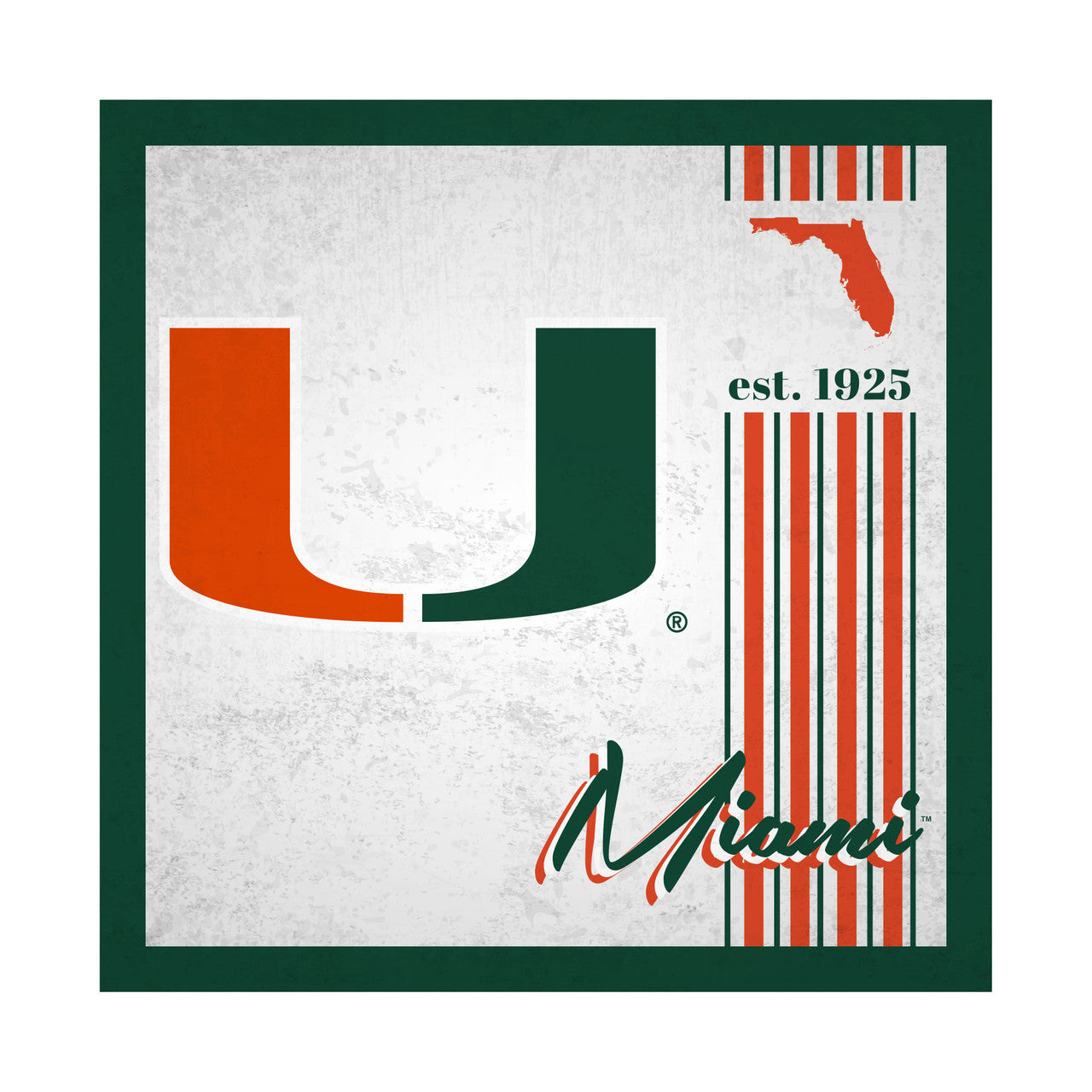Miami Hurricanes Sign Wood 10x10 Album Design - Sports Collectibles, Sports Memorabilia, Sports Fan Shop, Sports Gifts