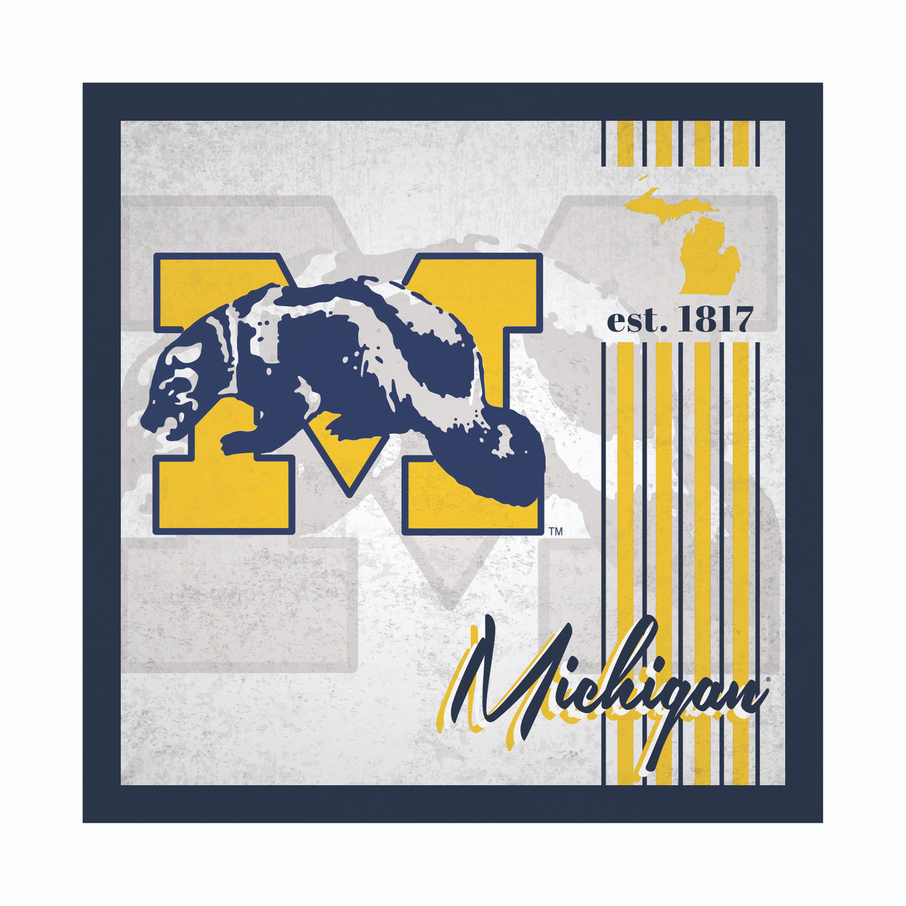 Michigan Wolverines Sign Wood 10x10 Album Design - Sports Collectibles, Sports Memorabilia, Sports Fan Shop, Sports Gifts