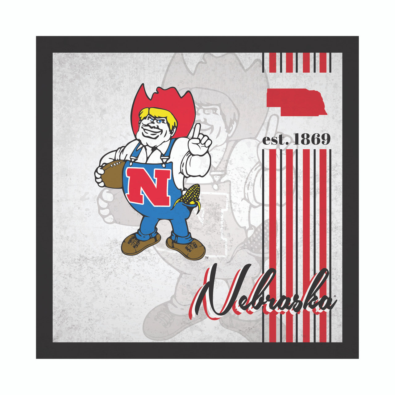 Nebraska Cornhuskers Sign Wood 10x10 Album Design - Sports Collectibles, Sports Memorabilia, Sports Fan Shop, Sports Gifts