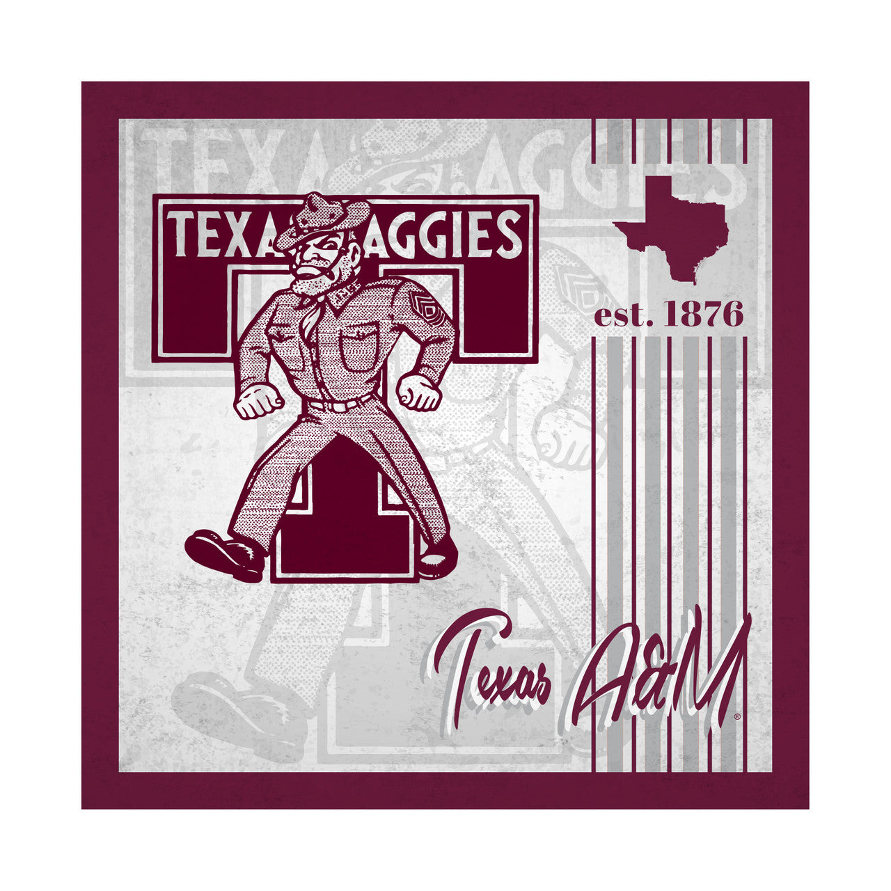 Texas A&M Aggies Sign Wood 10x10 Album Design - Sports Collectibles, Sports Memorabilia, Sports Fan Shop, Sports Gifts