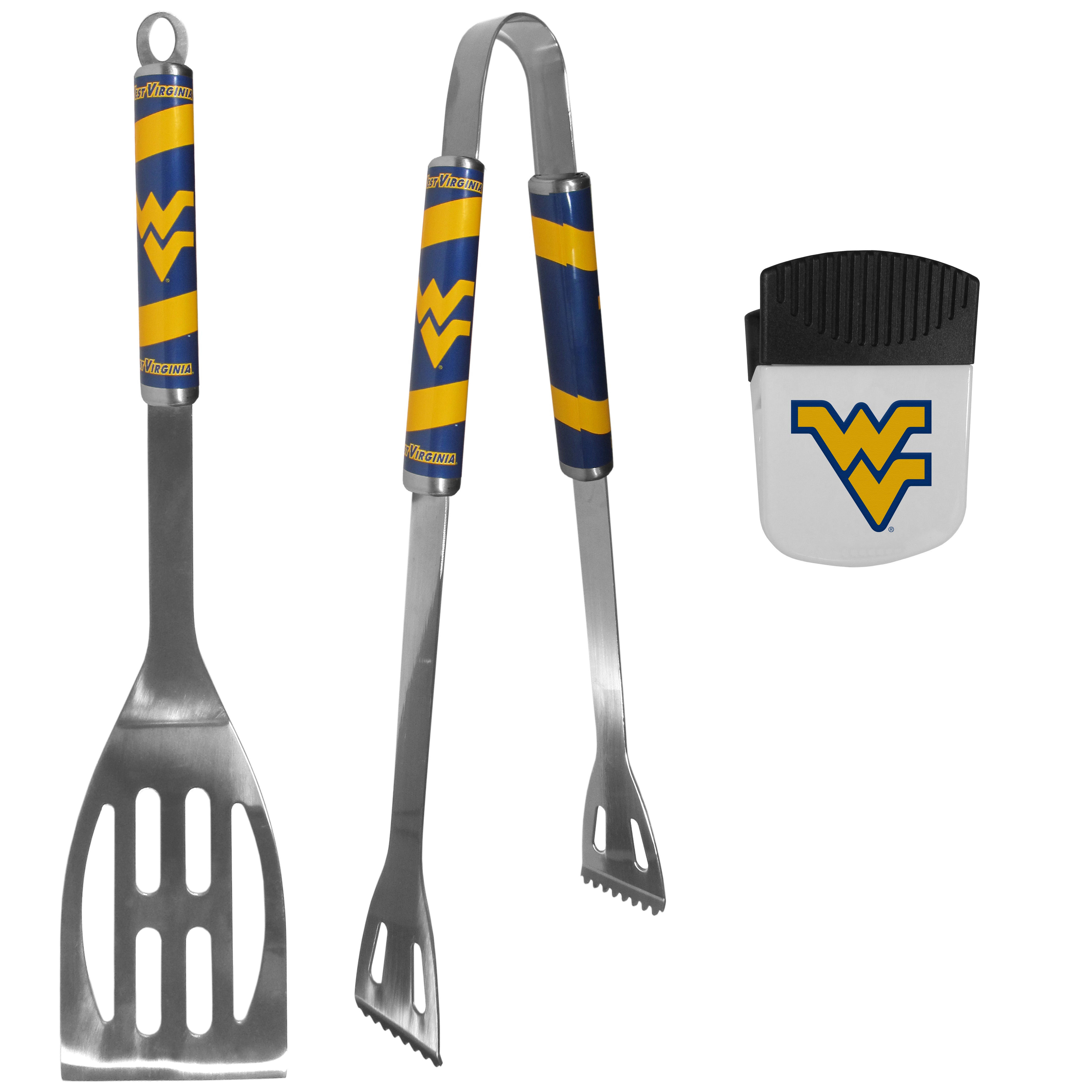 W. Virginia Mountaineers 2 pc BBQ Set and Chip Clip