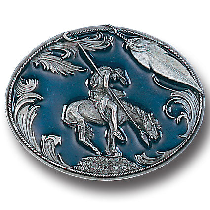 End of the Trail Enameled Belt Buckle