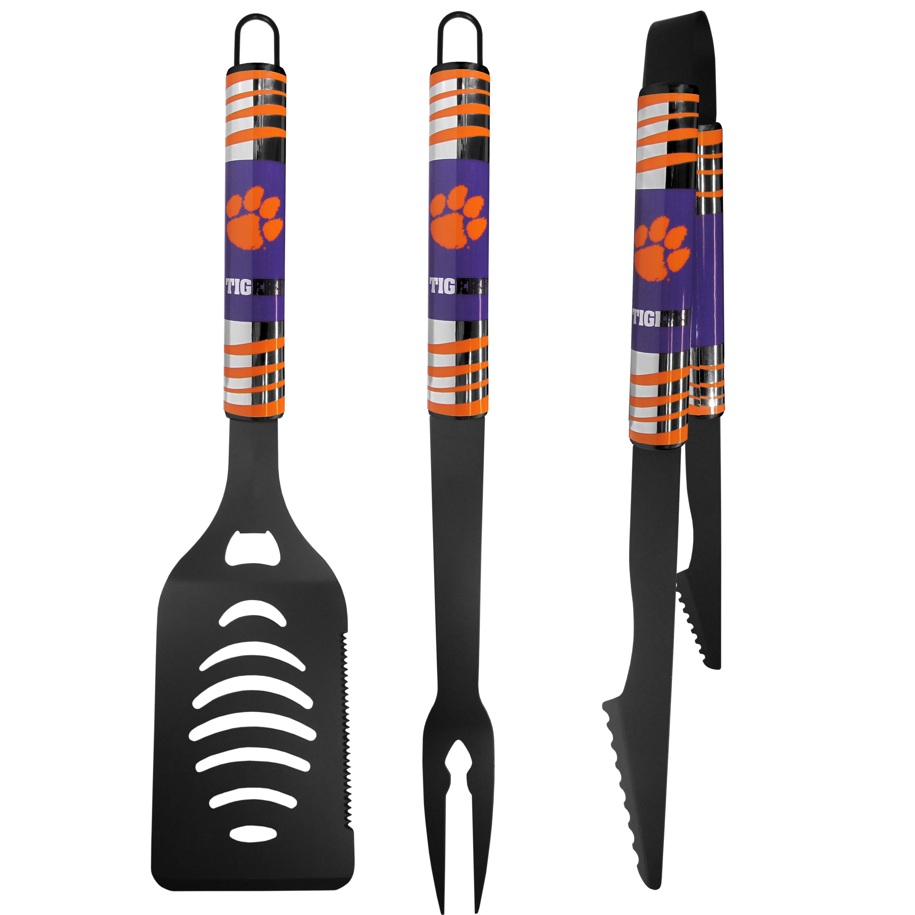 Clemson Tigers 3 pc Black Tailgater BBQ Set
