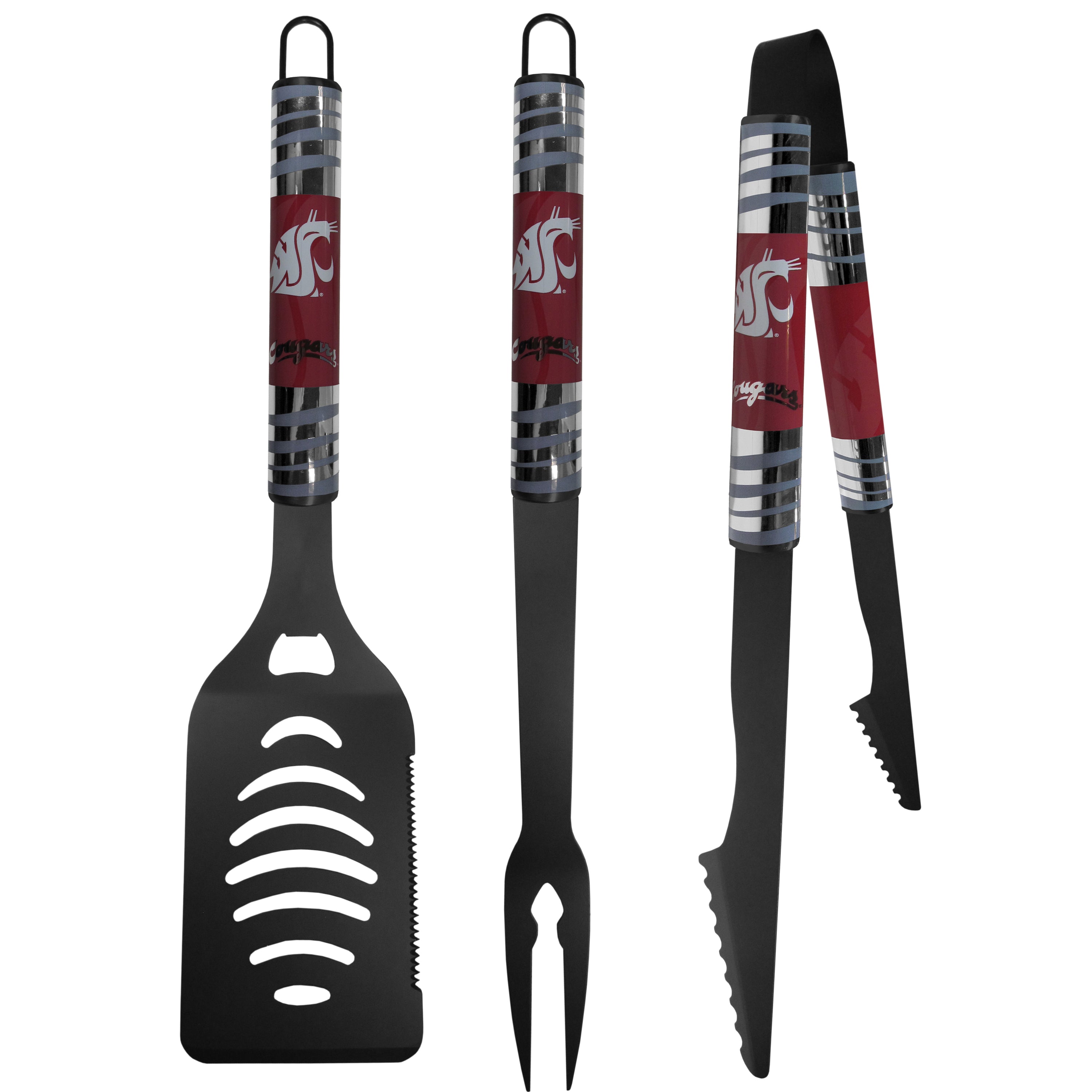 Washington St. Cougars 3 pc Black Tailgater BBQ Set