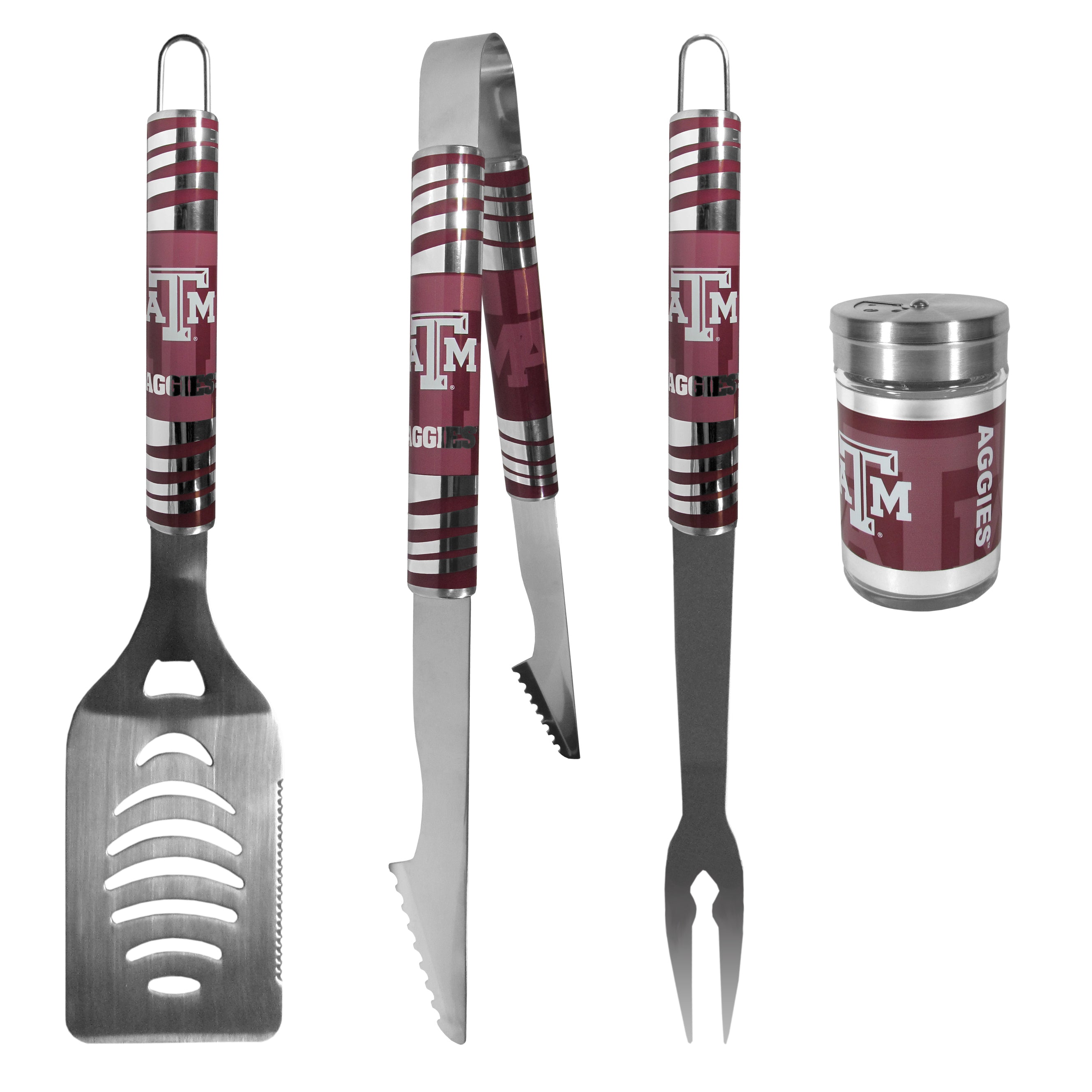 Texas A & M Aggies 3 pc Tailgater BBQ Set and Season Shaker