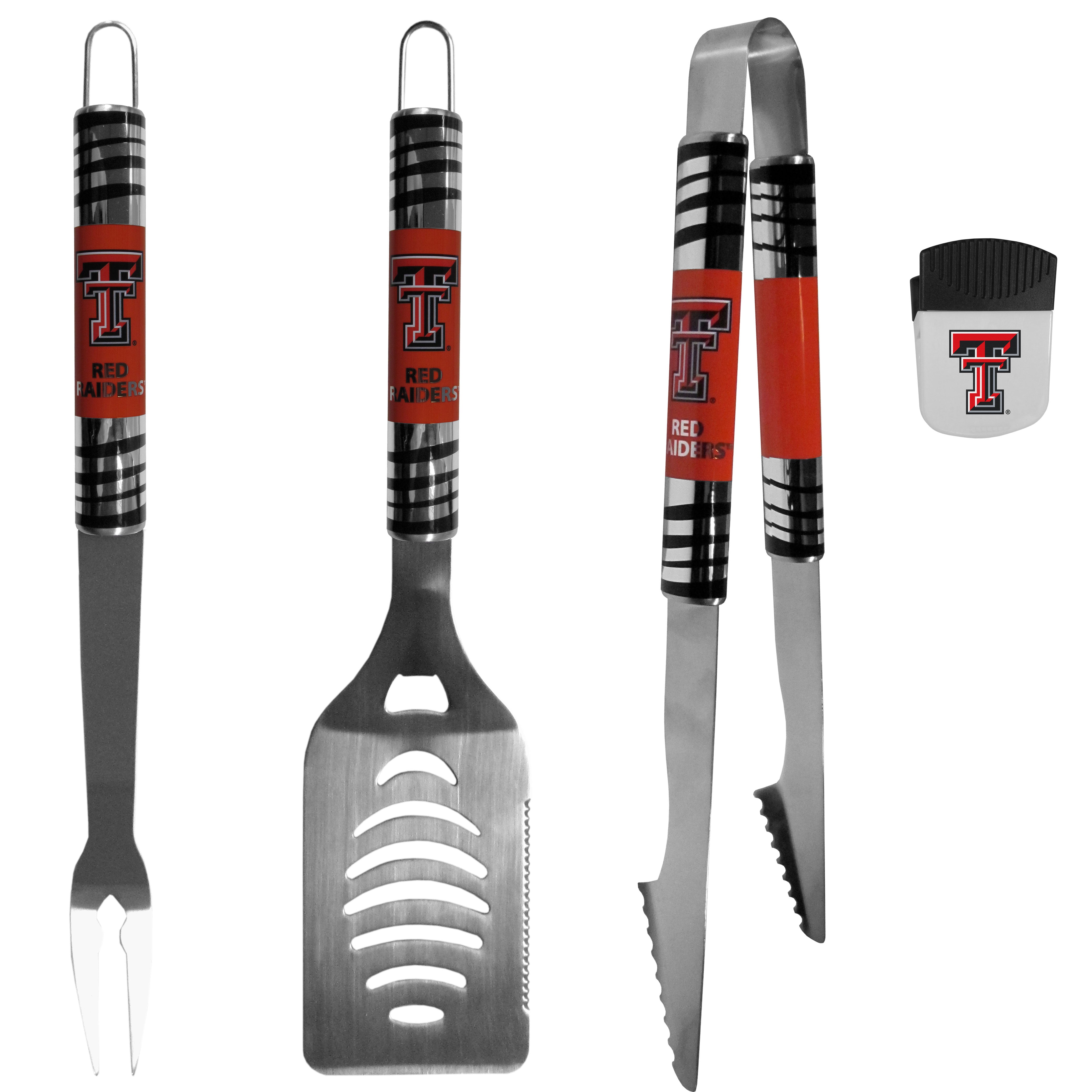 Texas Tech Raiders 3 pc BBQ Set and Chip Clip