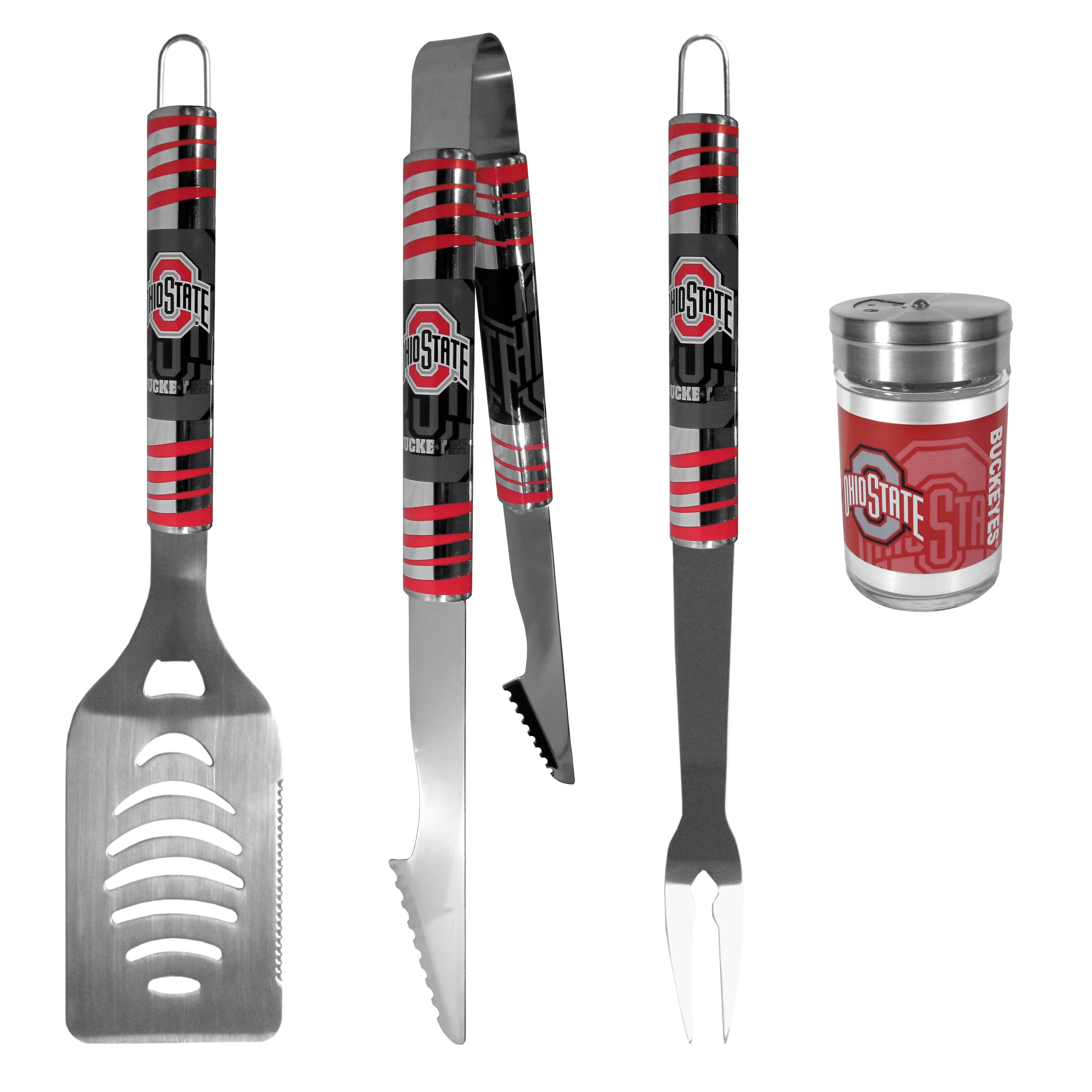Ohio St. Buckeyes 3 pc Tailgater BBQ Set and Season Shaker