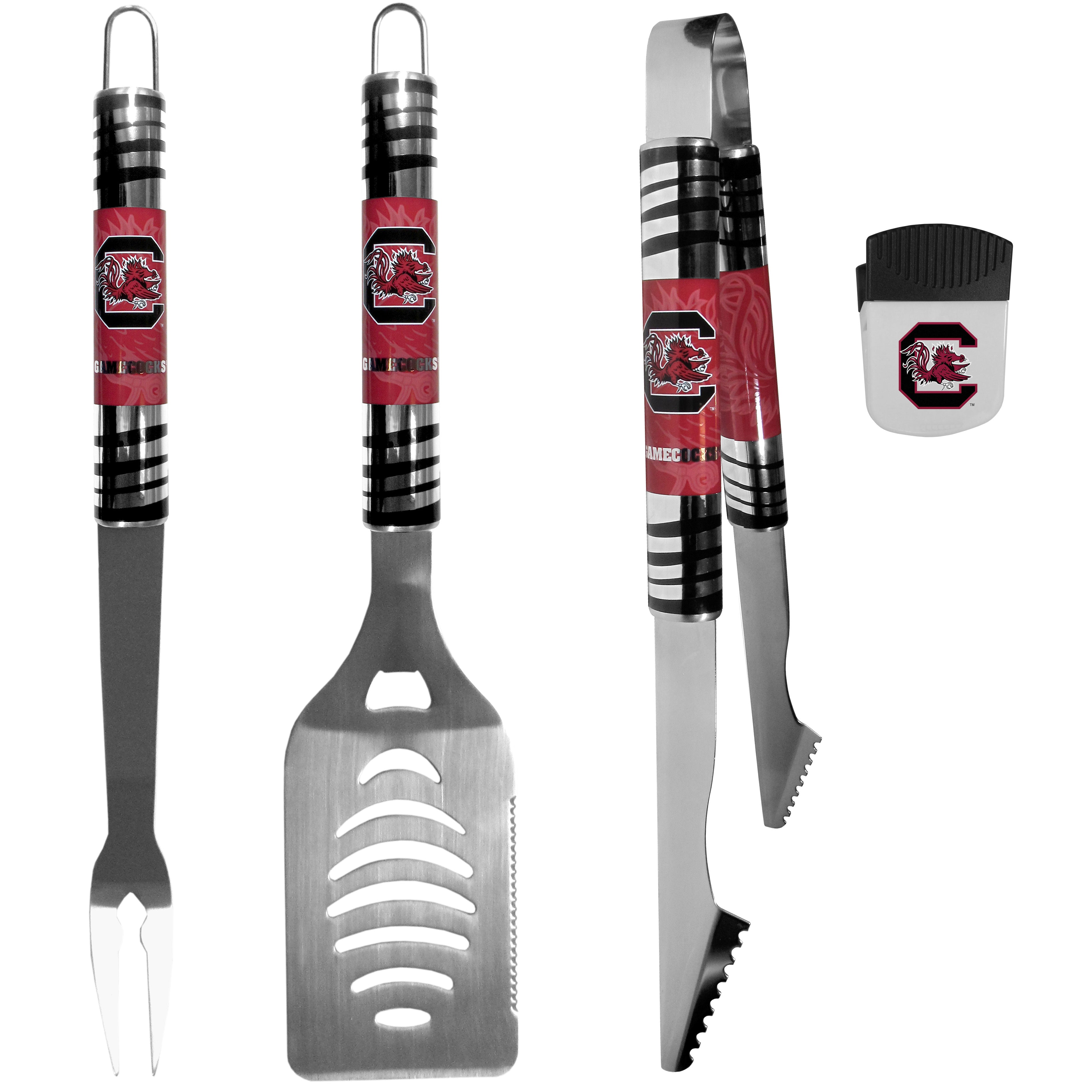S. Carolina Gamecocks 3 pc BBQ Set and Chip Clip