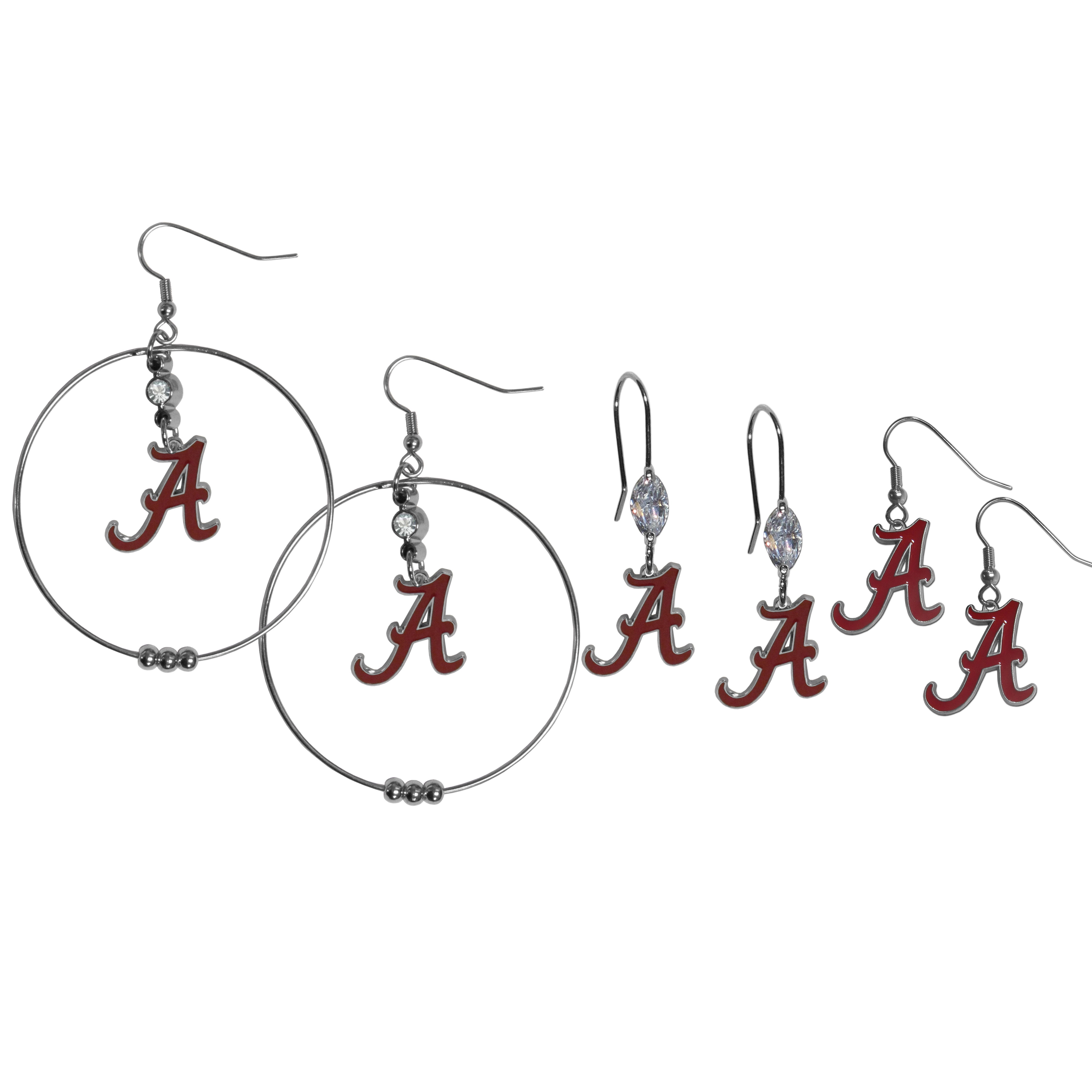 Alabama Crimson Tide Earring Mix, Hoops and Dangle