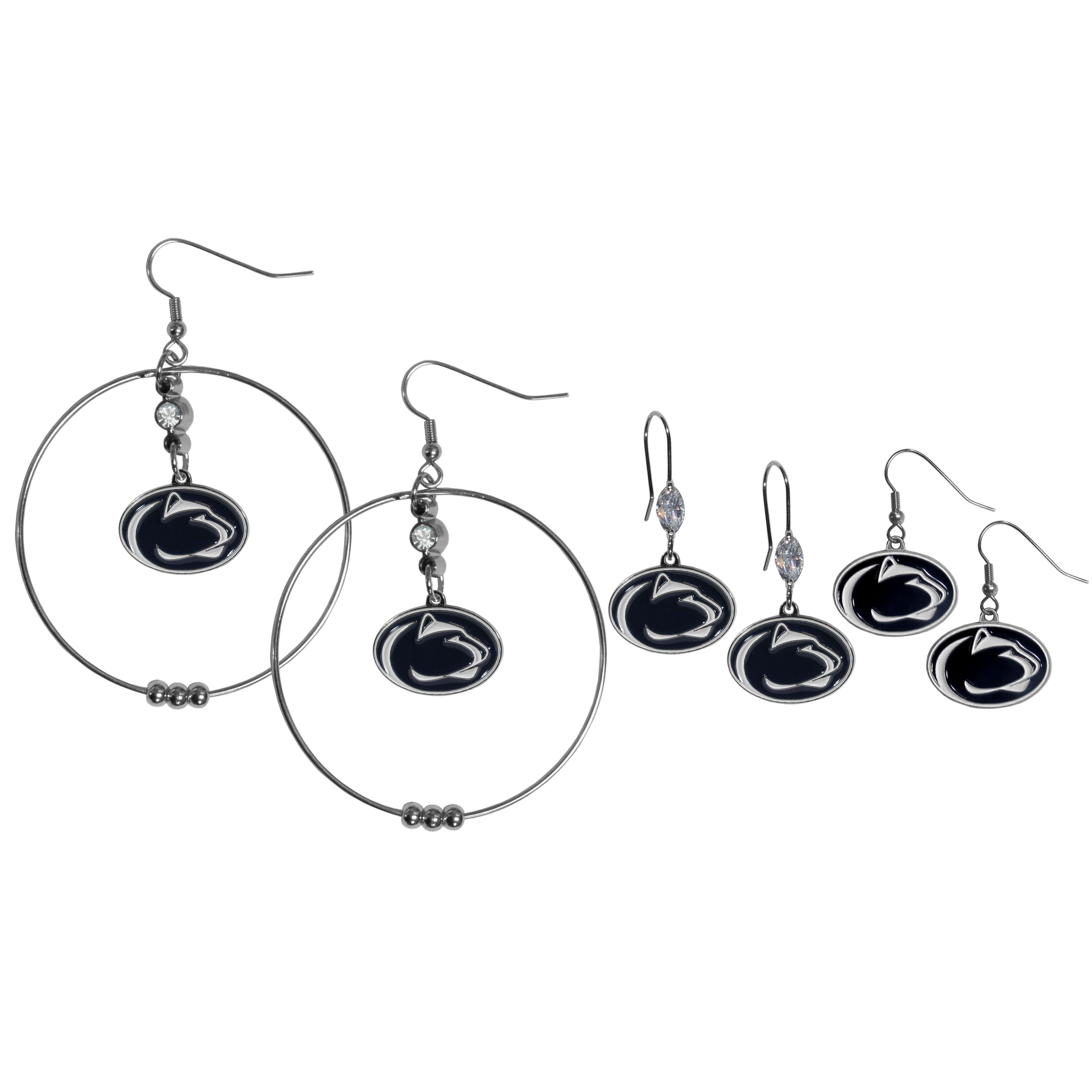 Penn St. Nittany Lions Earring Mix, Hoops and Dangle