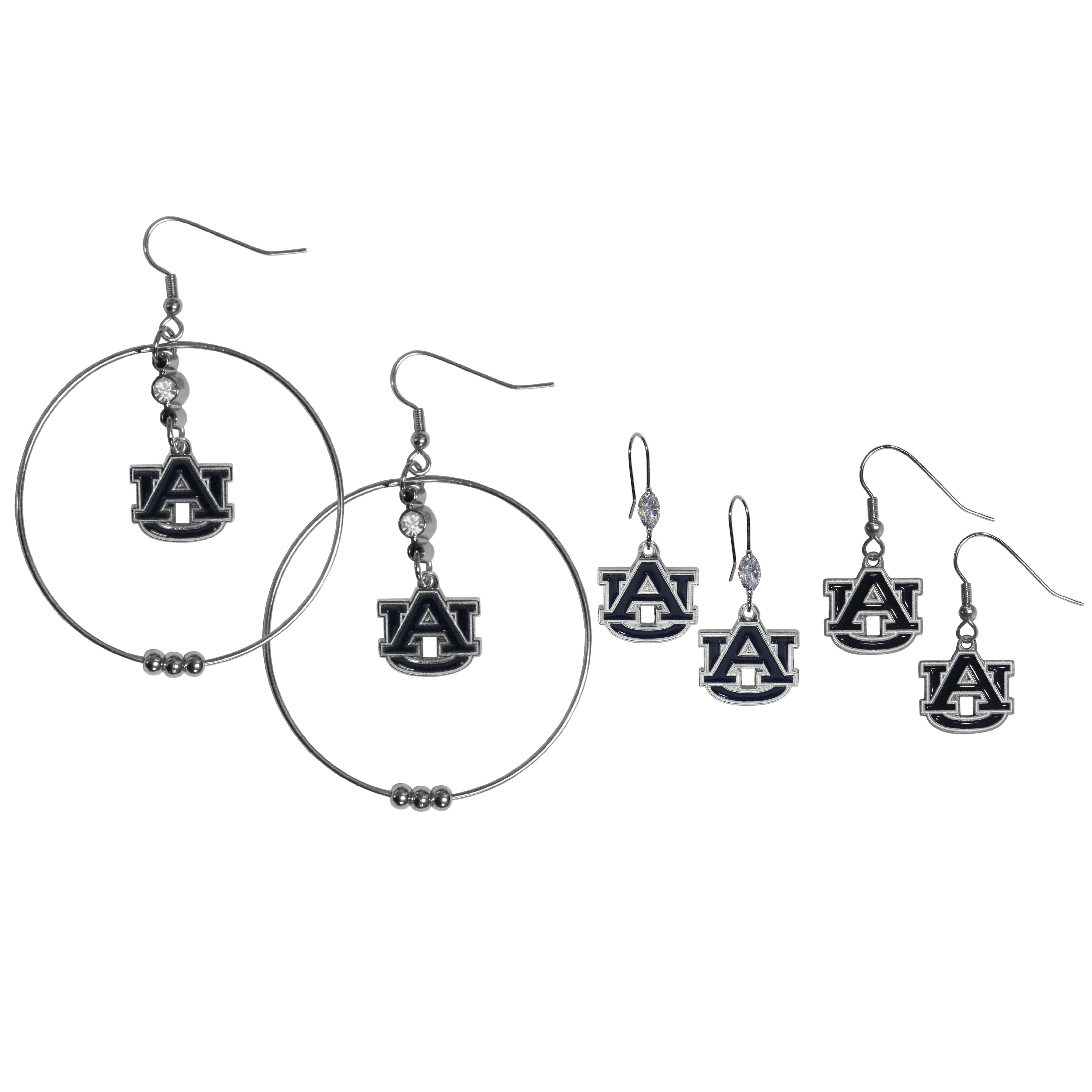 Auburn Tigers Earring Mix, Hoops and Dangle