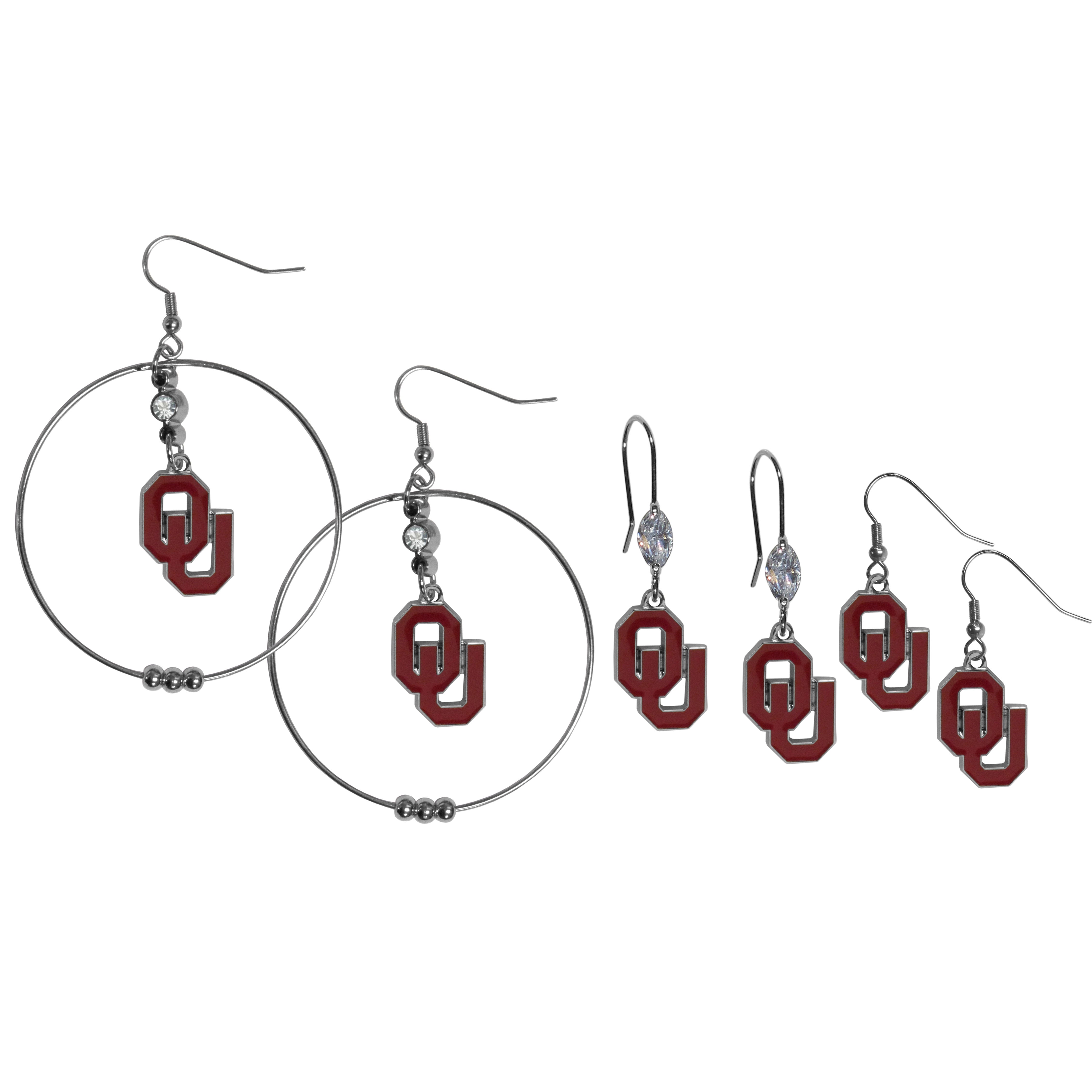 Oklahoma Sooners Earring Mix, Hoops and Dangle