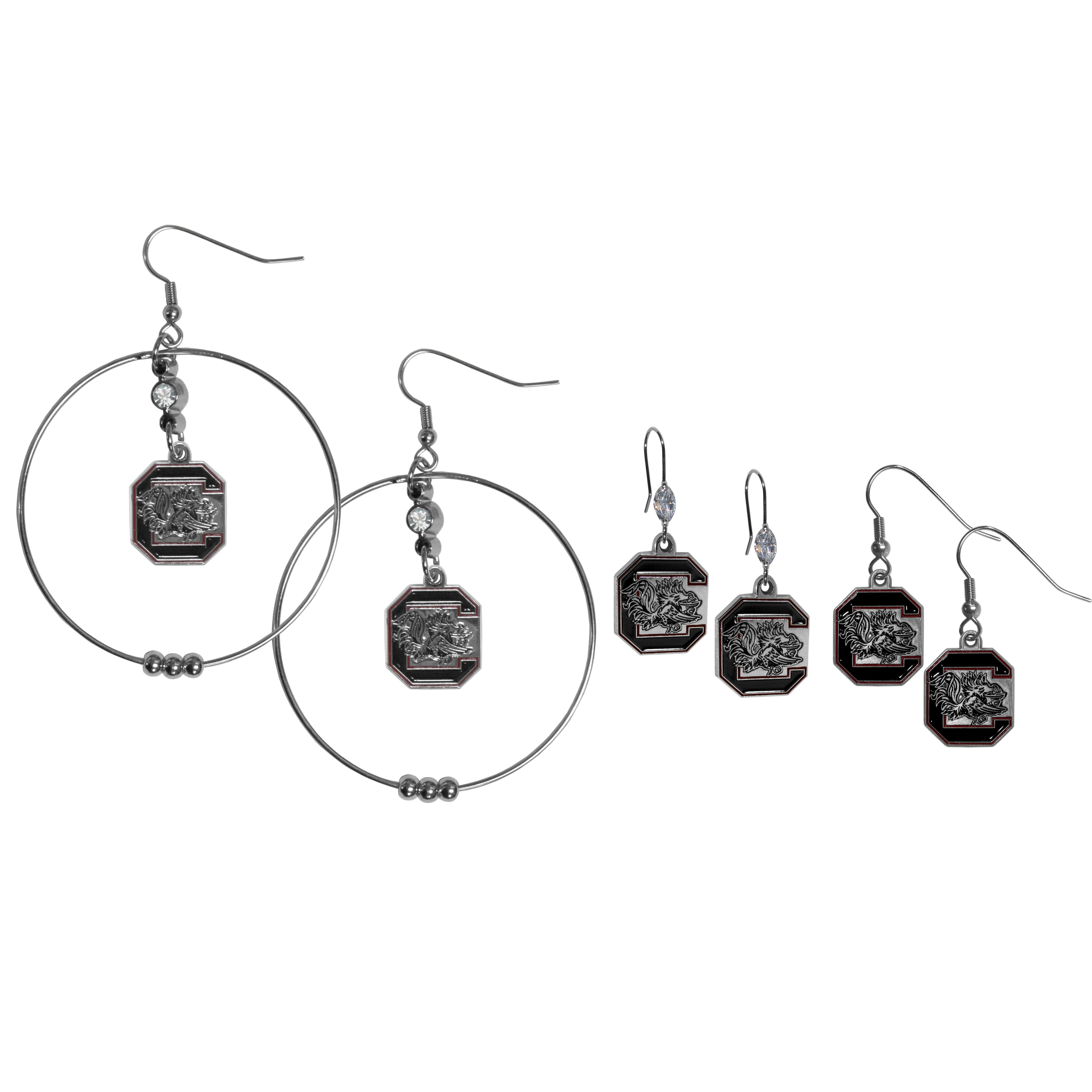 S. Carolina Gamecocks Earring Mix, Hoops and Dangle